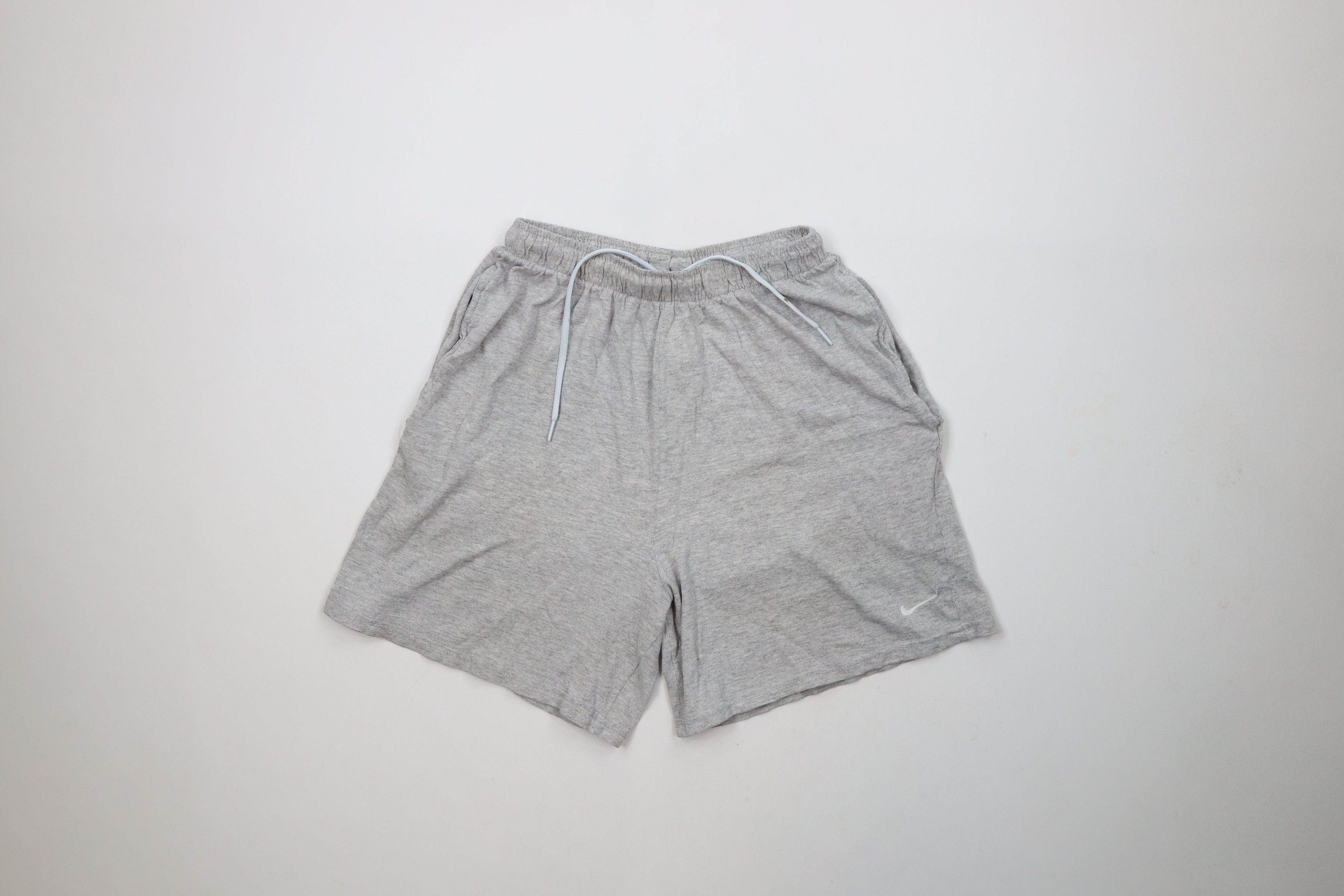 Nike × Vintage Vintage 90s Nike Travis Scott Mini Swoosh Shorts Gray USA Size US 32 / EU 48 - 1 Thumbnail