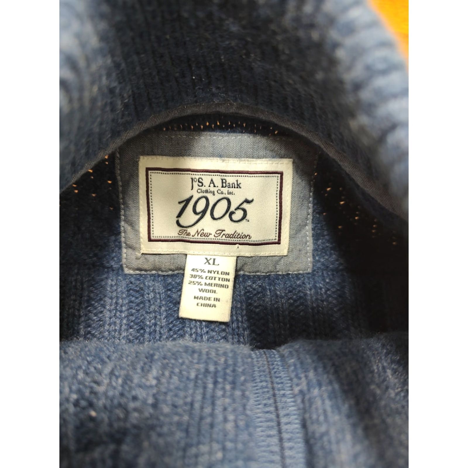 Vintage Jos A Bank 1905 Merino Wool Blend Knit Sweater 1/4 Zip Mens XL Blue Size US XL / EU 56 / 4 - 6 Thumbnail
