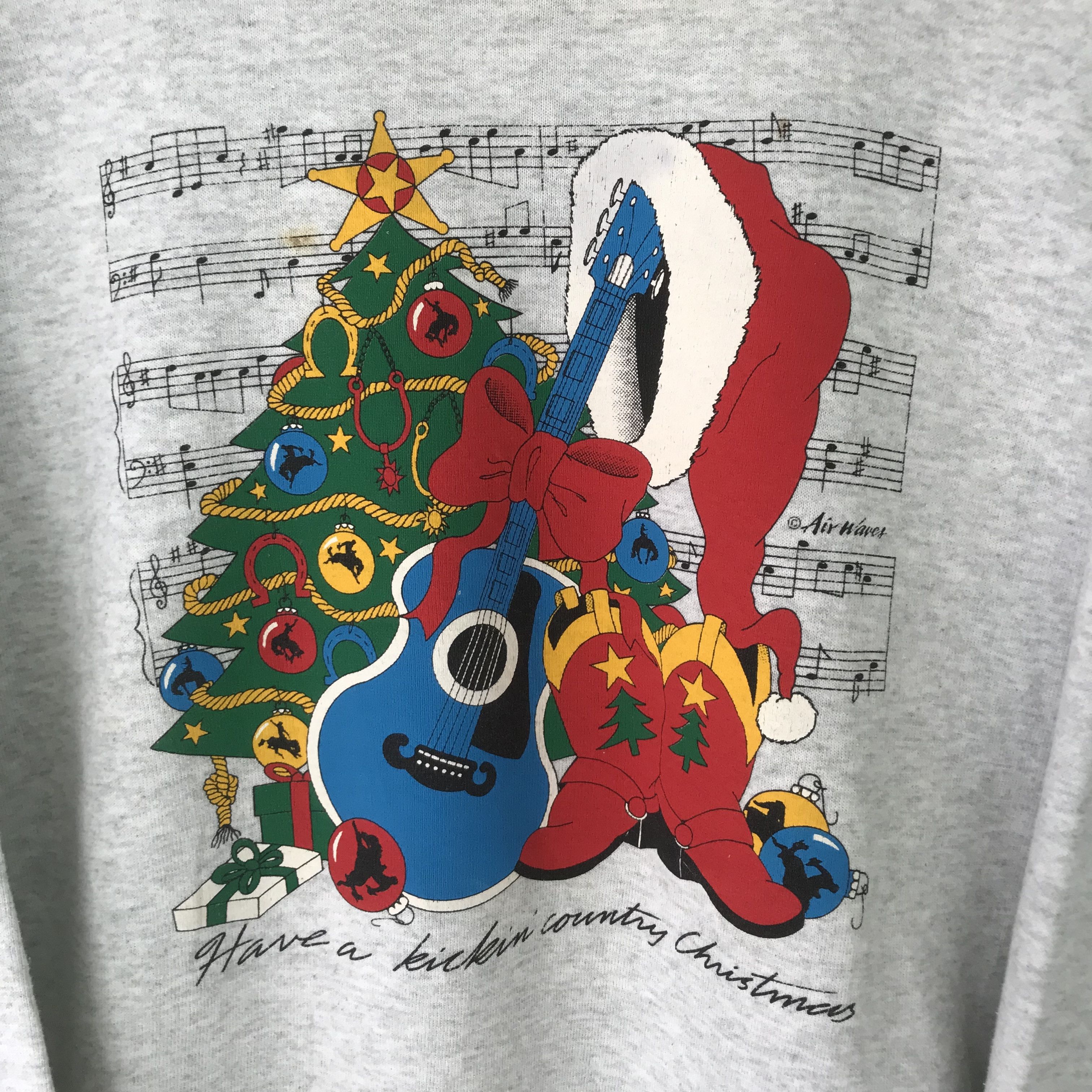 Vintage Vintage 90's Graphics Merry Christmas Gray - 611 Size US XL / EU 56 / 4 - 4 Thumbnail
