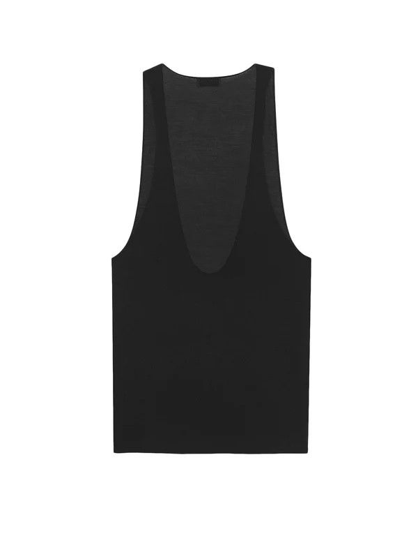 Saint Laurent Paris o1s1wg111124 Tank Top in Black Size US M / EU 48-50 / 2 - 2 Thumbnail