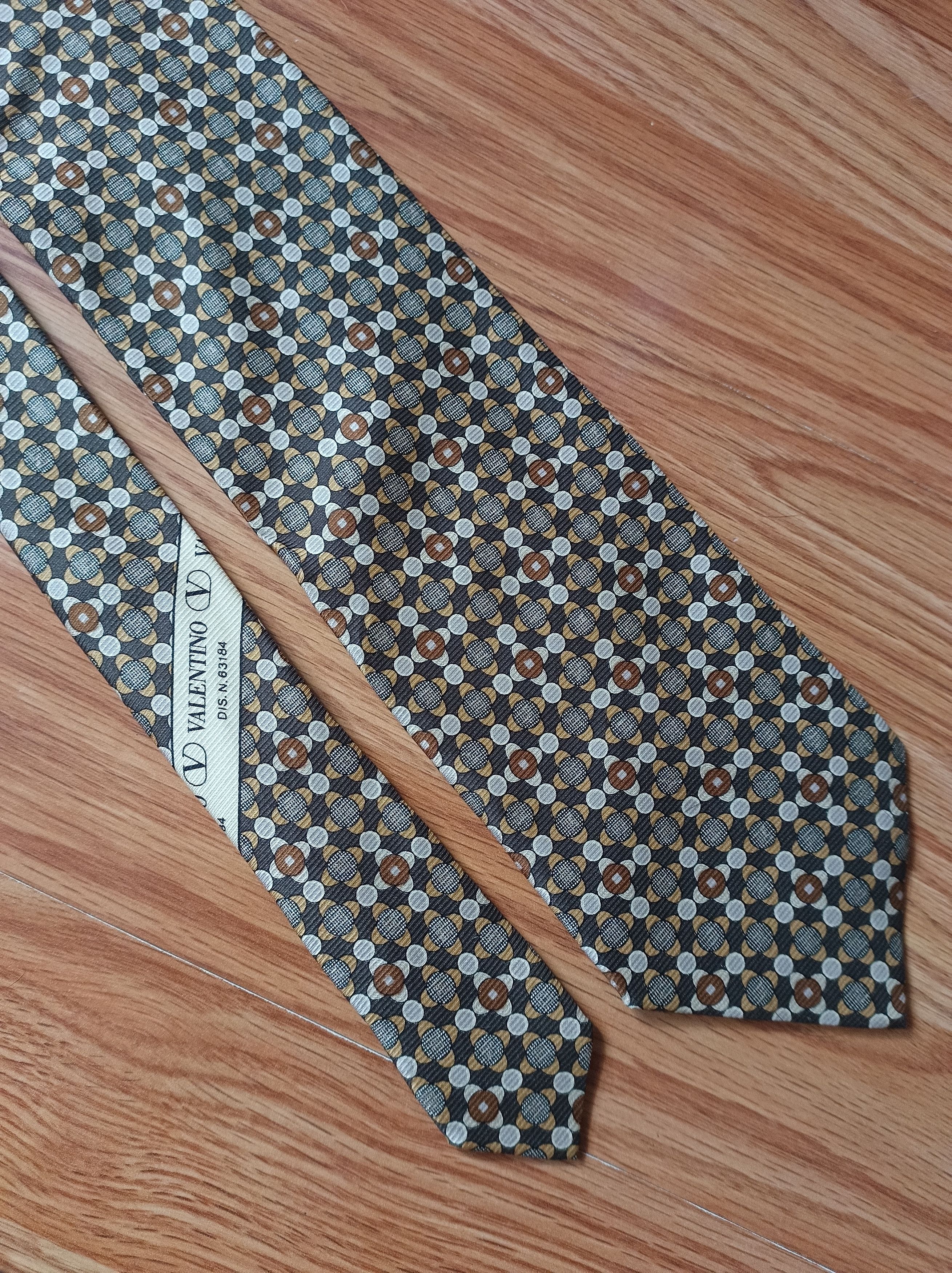 Valentino VALENTINO Cravatte Abstract Print Silk Mens Tie Size ONE SIZE - 3 Thumbnail