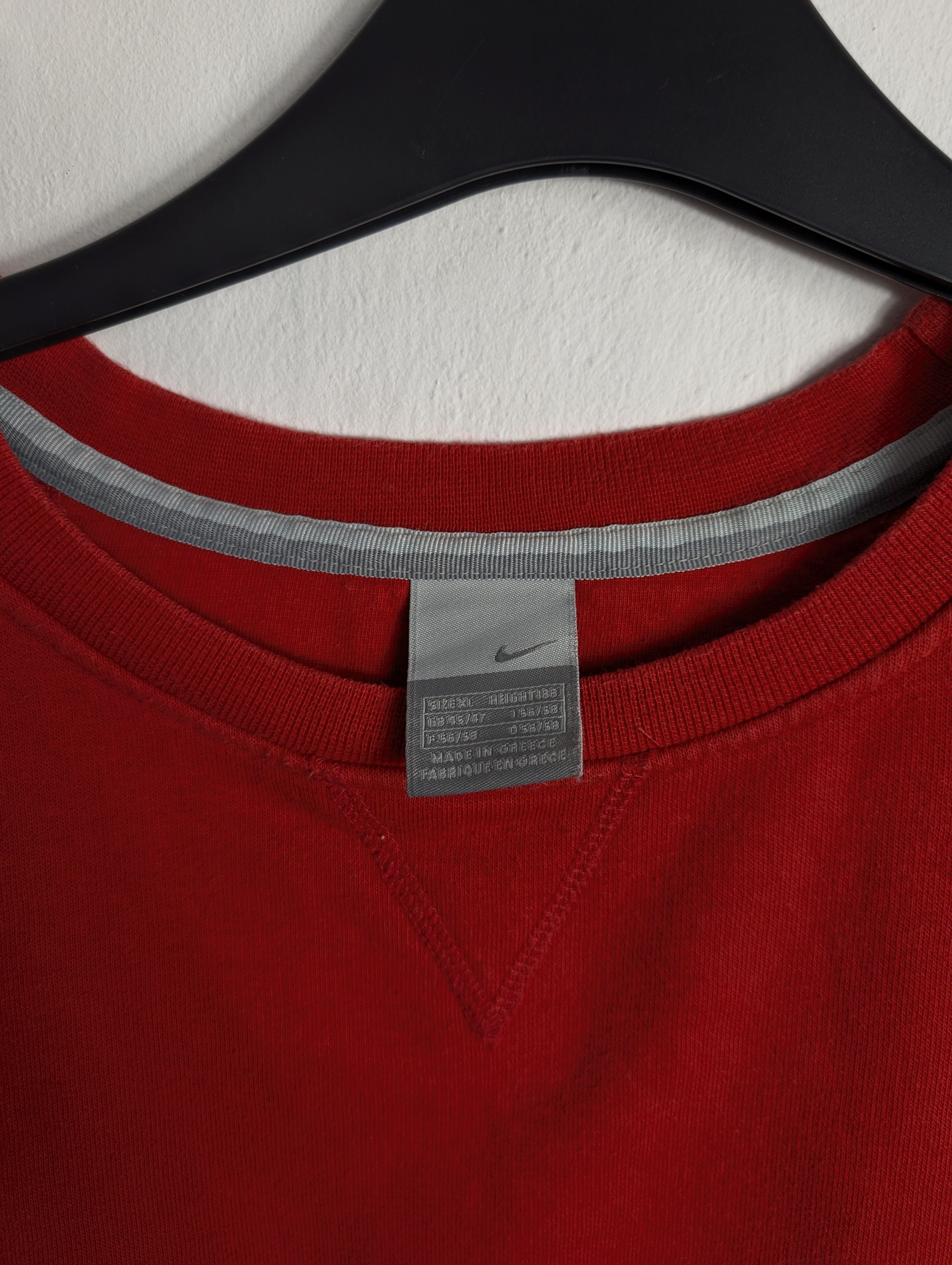 Nike × Vintage Vintage Nike Red Sweatshirt 00s y2k retro Swoosh Size US XL / EU 56 / 4 - 3 Thumbnail