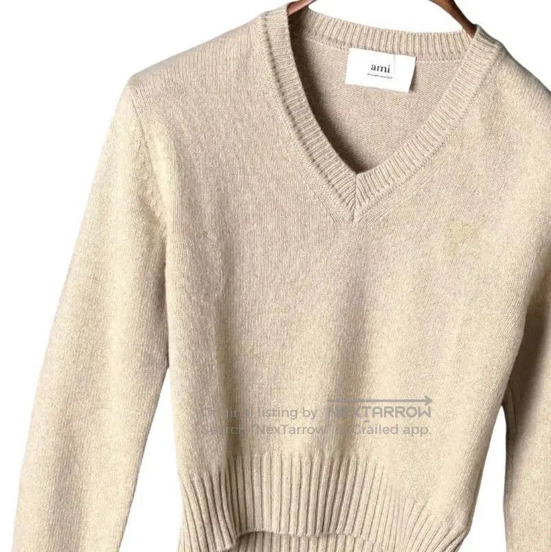 AMI AMI Brown Cashmere Cropped Sweater for Women . Size S / US 4 / IT 40 - 6 Thumbnail