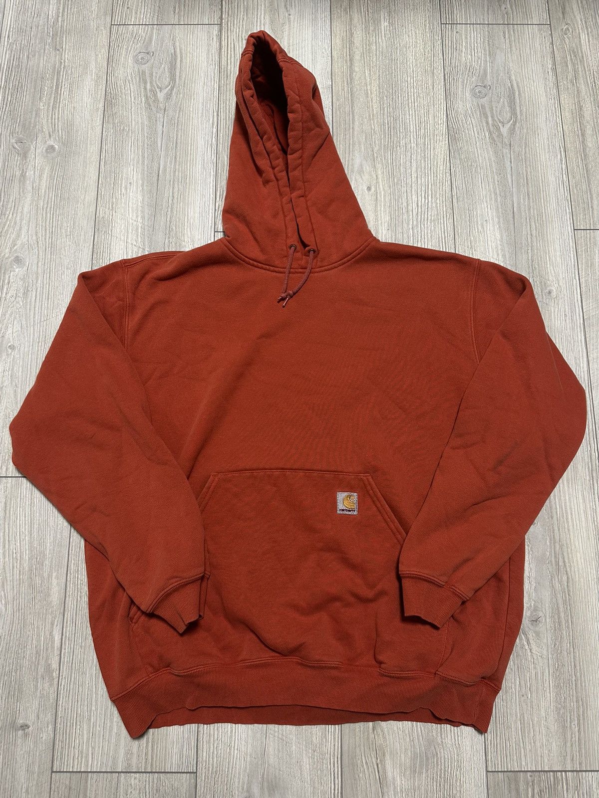 Carhartt Vintage 00s Orange Faded Carhartt Essential Hoodie XL Size US XL / EU 56 / 4 - 1 Thumbnail