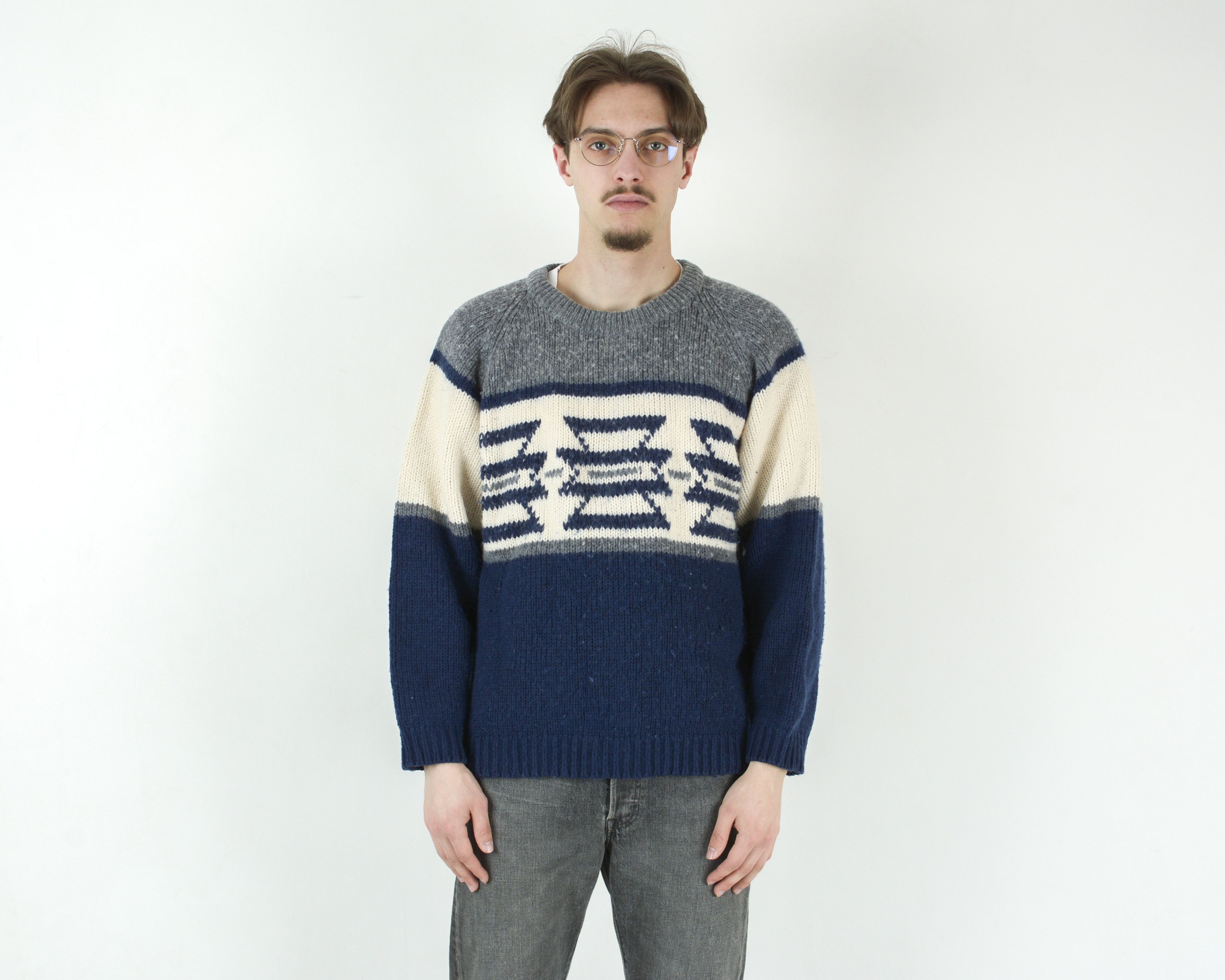 Vintage RED N ROCK Men Sweater Jumper Pullover Wool Retro Nordic Top Size US M / EU 48-50 / 2 - 2 Thumbnail