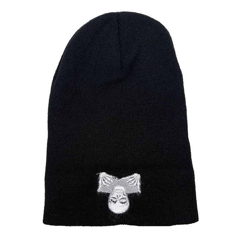 Other Embroidery Skull Gestures 66 Acrylic Knit Beanies Hat Size ONE SIZE - 4 Thumbnail