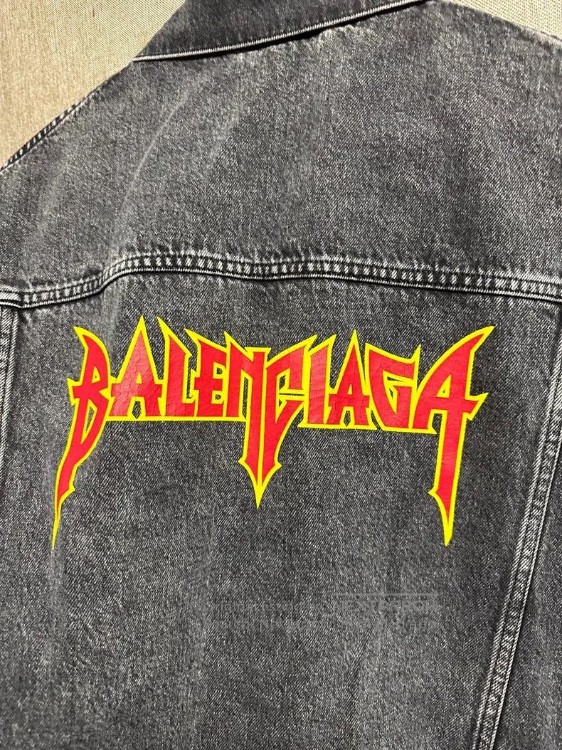 Balenciaga Balenciaga Rock Band Lightning Logo Denim Jacket Size US S / EU 44-46 / 1 - 7 Thumbnail