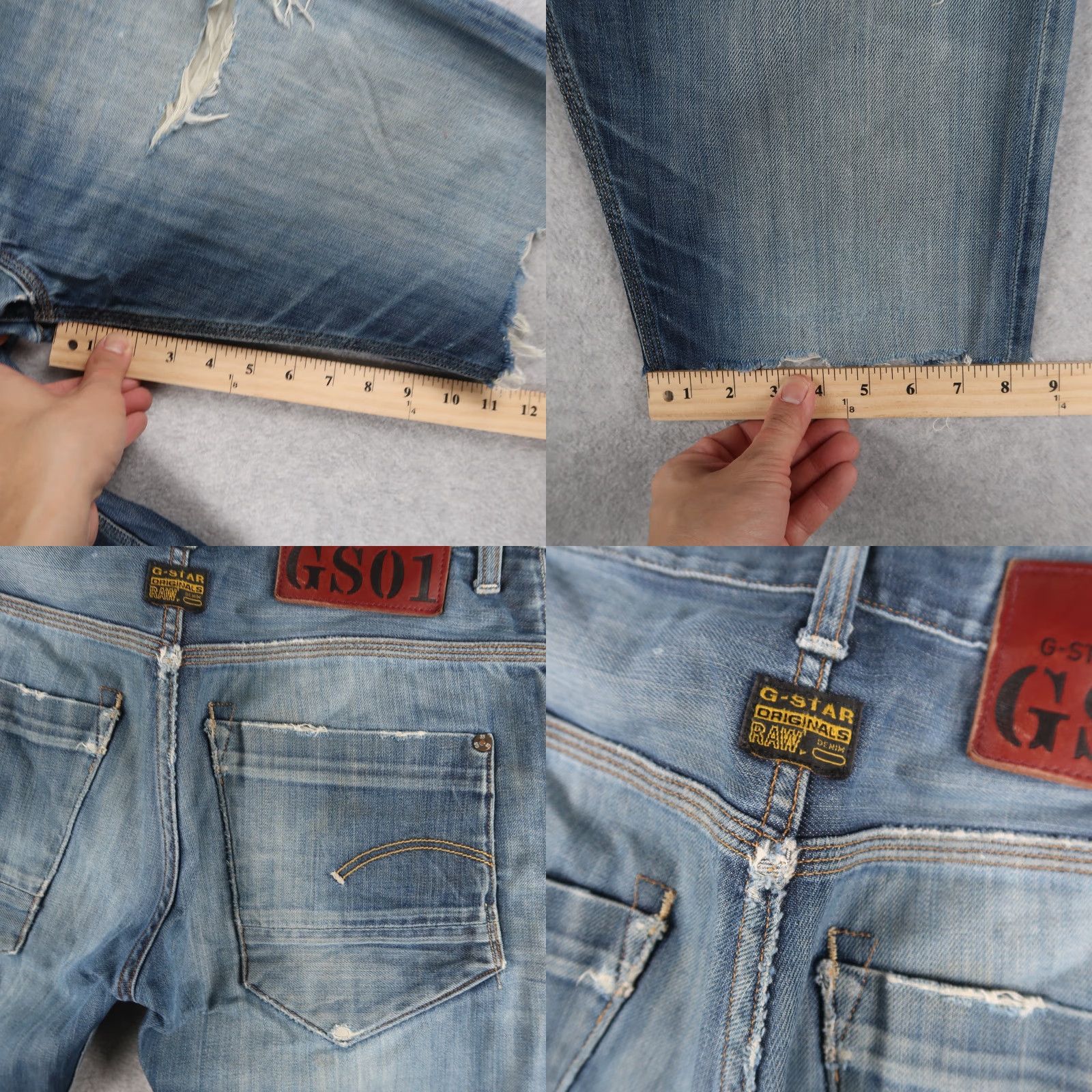 G-Star G Star RAW Jeans Men 30 Blue Radar Tapered Denim Shorts Button Fly Slim 5-Pocket Graphic Logo M adi Biker Grunge Size US 30 / EU 46 - 10 Thumbnail