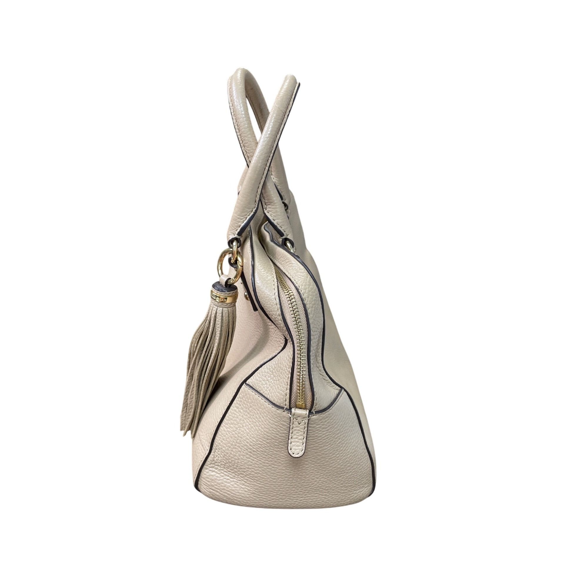 Michael Kors Michael Kors Womens Beige Leather Satchel Handbag SKU 9033 Size ONE SIZE - 6 Thumbnail