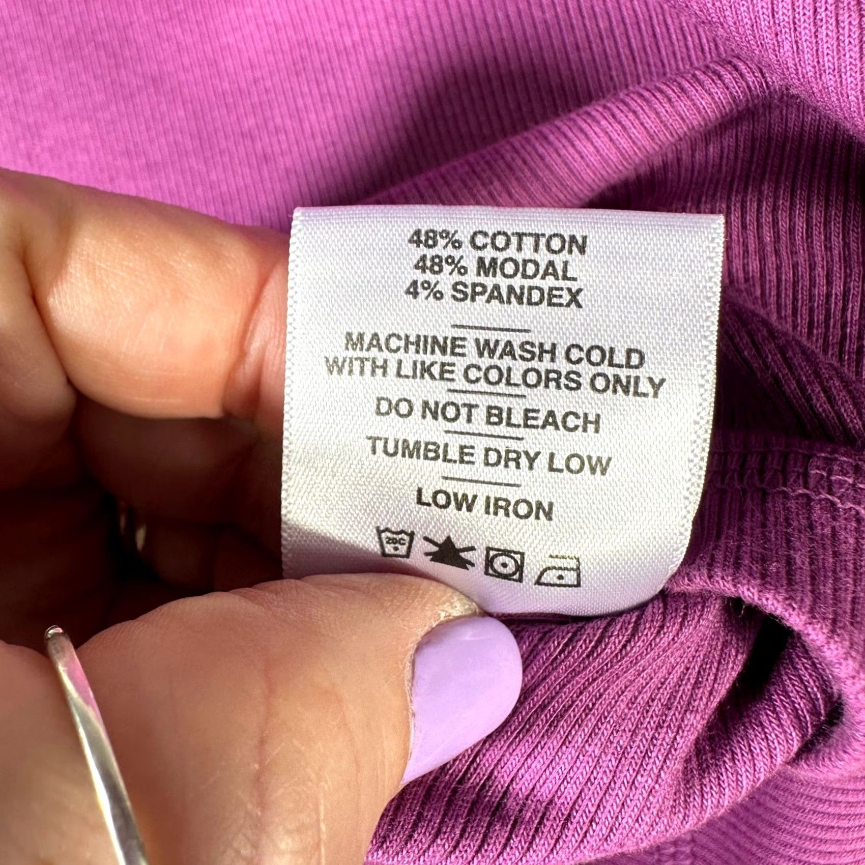 Vintage American Giant Womens Purple Ribbed Notch V-Neck Long Sleeve Top Small USA Size S / US 4 / IT 40 - 4 Thumbnail
