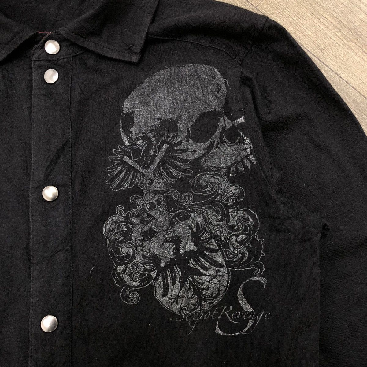 14th Addiction × If Six Was Nine × Japanese Brand 2000s Sex Pot Revenge Skulls Poem Grunge Punk Style Shirt Size S / US 4 / IT 40 - 17 Thumbnail