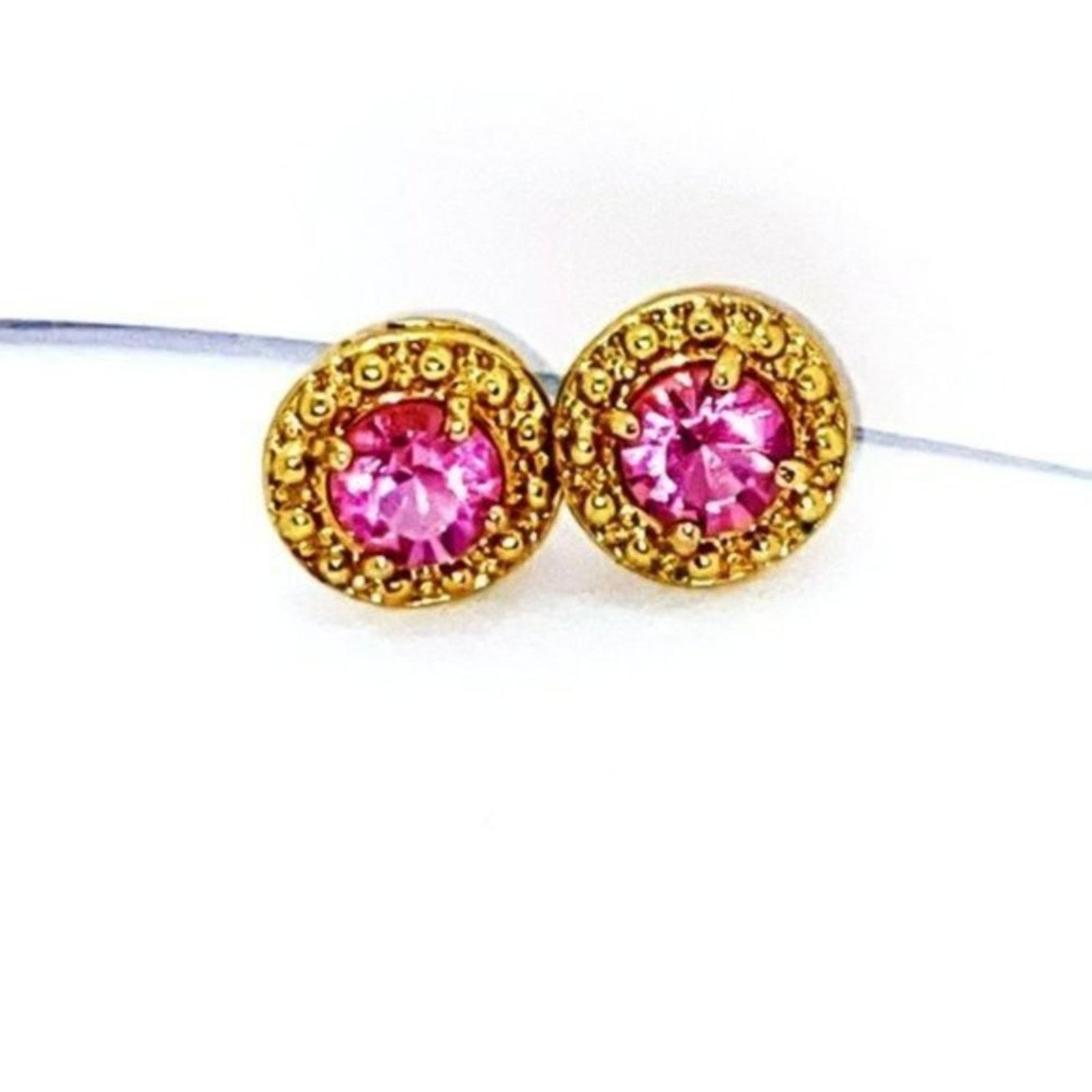 Other Gold-Tone Pink Rhinestone Stud Earrings Size ONE SIZE - 3 Thumbnail