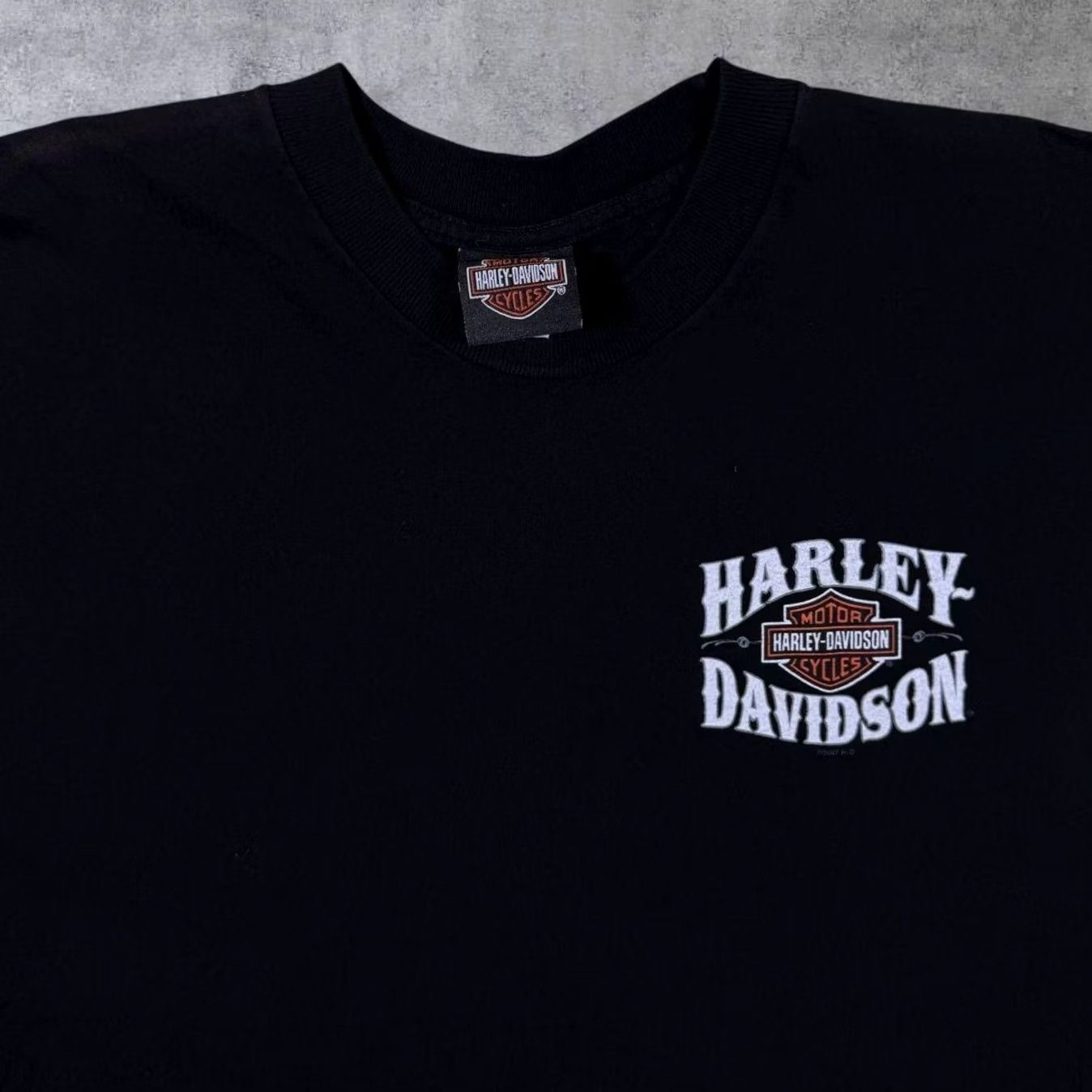 Harley Davidson Harley-Davidson Vintage T-Shirt Biker Graphic Print Qatar - Black, Size L, Men, Short Sleeve, Cotton, Logo, 2006, US Made, Regular Fit Size US L / EU 52-54 / 3 - 6 Thumbnail