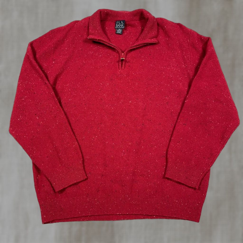 Jos. A. Bank Jos A Bank Sweater Men 2XL Red Wool Pullover 1/4 Zip Mock Neck Knit Solid Classic Men Size US XXL / EU 58 / 5 - 1 Thumbnail