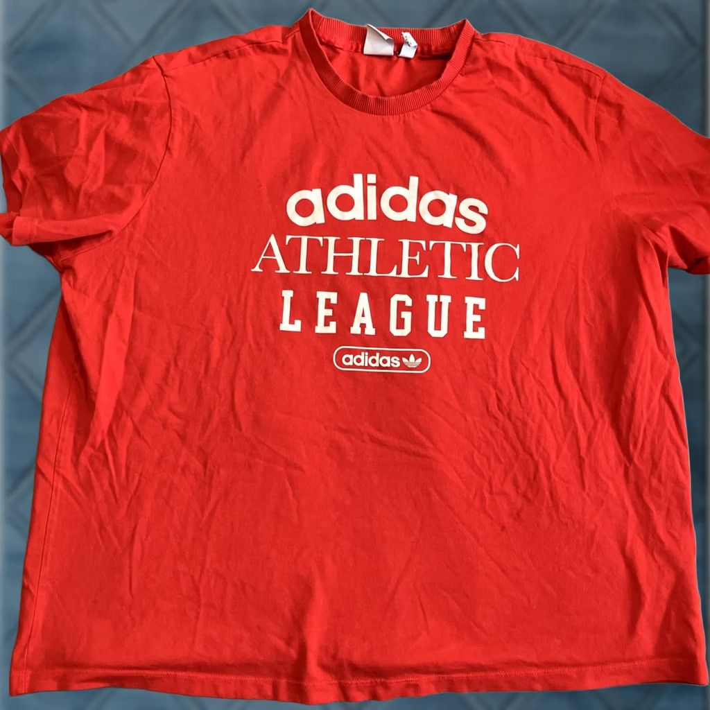 Adidas VINTAGE Adidas Athletic League Red T Shirt Men 2XL Crew Neck Short Sleeve Cotton Adidas Athletic League Mens Red T Shirt 2XL Size US XXL / EU 58 / 5 - 1 Thumbnail