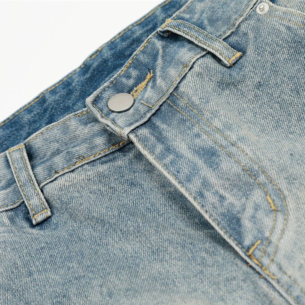 Jean Men's distressed punk retro washed gradient jeans Size US 32 / EU 48 - 4 Thumbnail