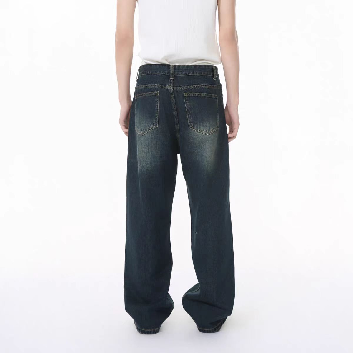 Japanese Brand × Jean High street frayed and distressed baggy straight leg jeans Size US 30 / EU 46 - 3 Thumbnail