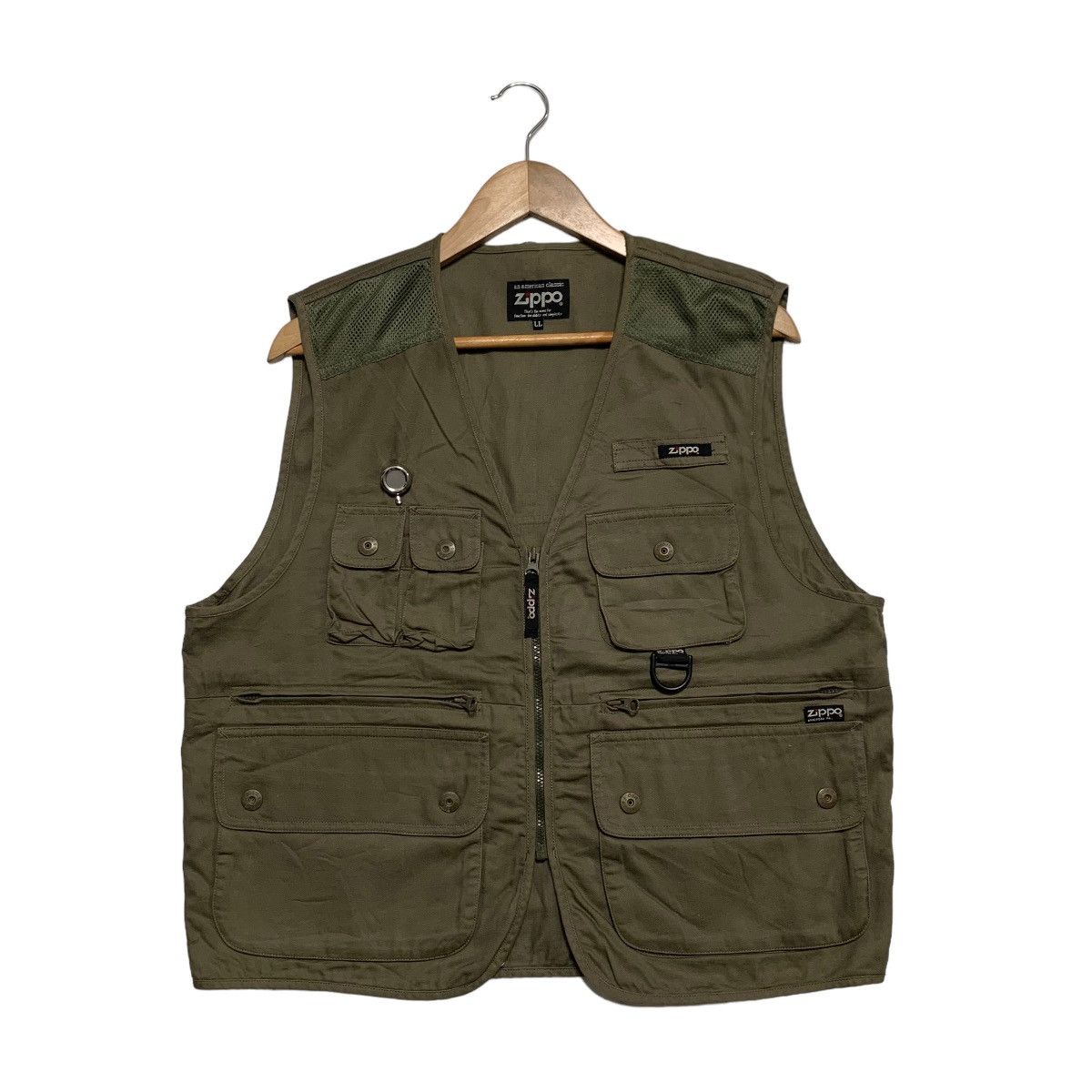 image of Zippo Multipocket Tactical Fishing Vest in Green, Men's (Size Large)