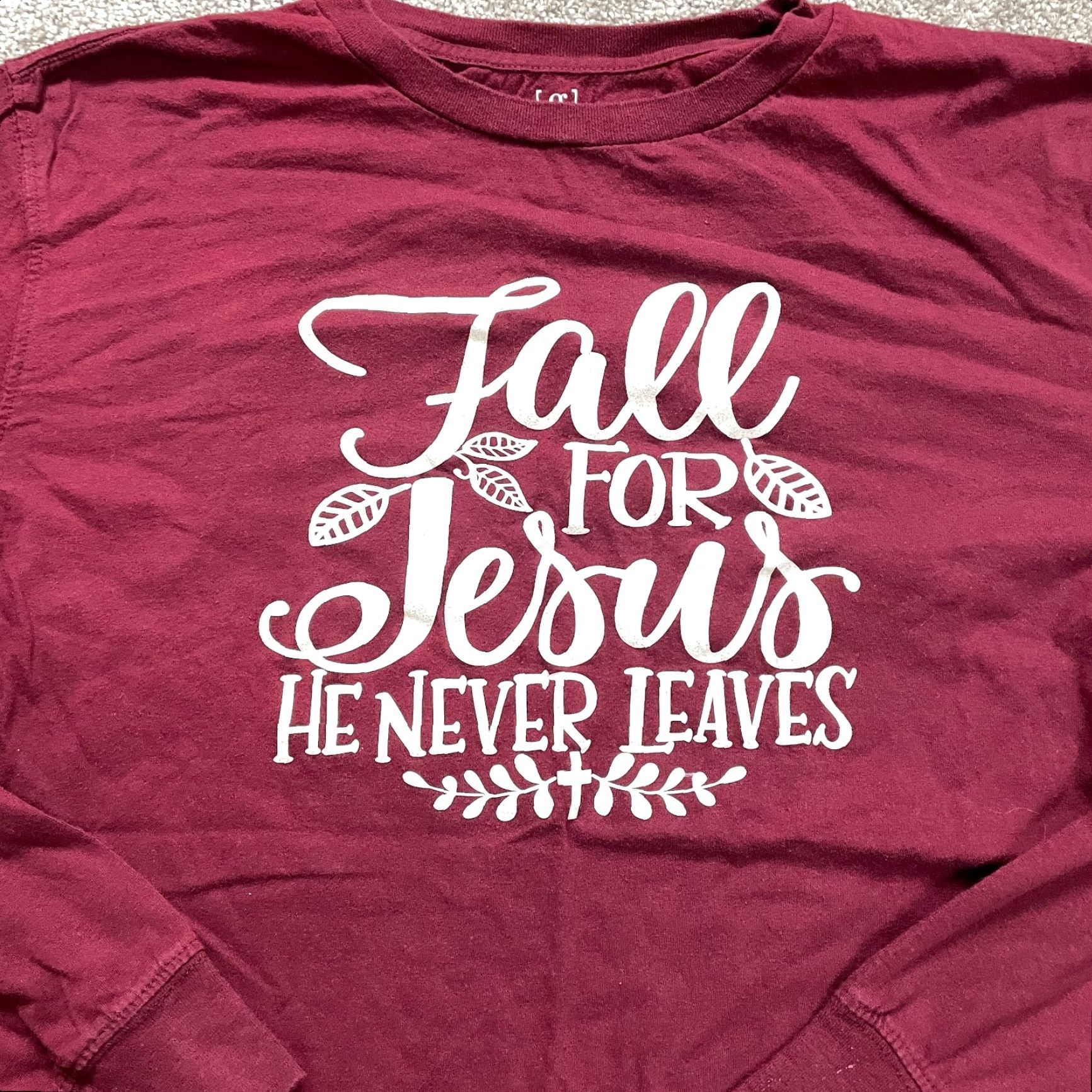 George VINTAGE? No—Oops. The item is not vintage. George Crew Neck Long Sleeve Tee Mens Large Red Graphic Spell Out Cotton T-Shirt Size US L / EU 52-54 / 3 - 3 Thumbnail