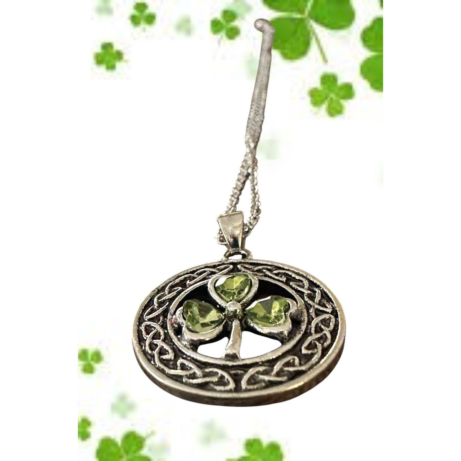 Handmade Shamrock Necklace New Celtic Knot Open Cut Design 18 in Chai Size ONE SIZE - 5 Thumbnail