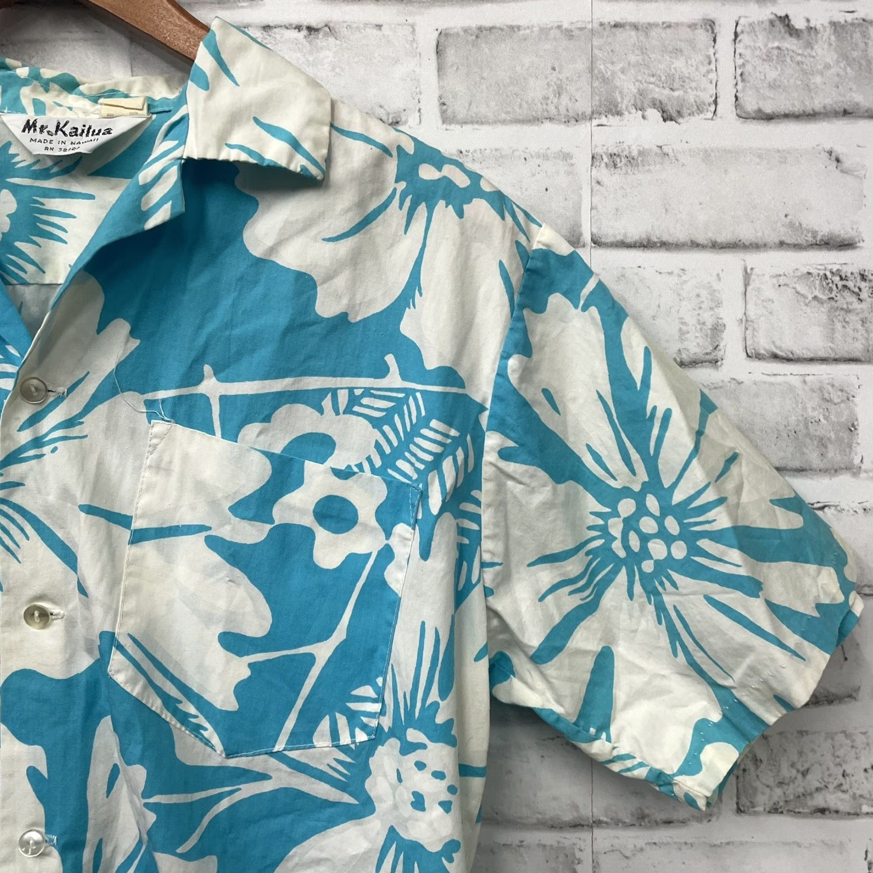 Vintage VINTAGE Kailua Button-Up Shirt Mens M Blue Floral Hawaiian Size US M / EU 48-50 / 2 - 2 Thumbnail