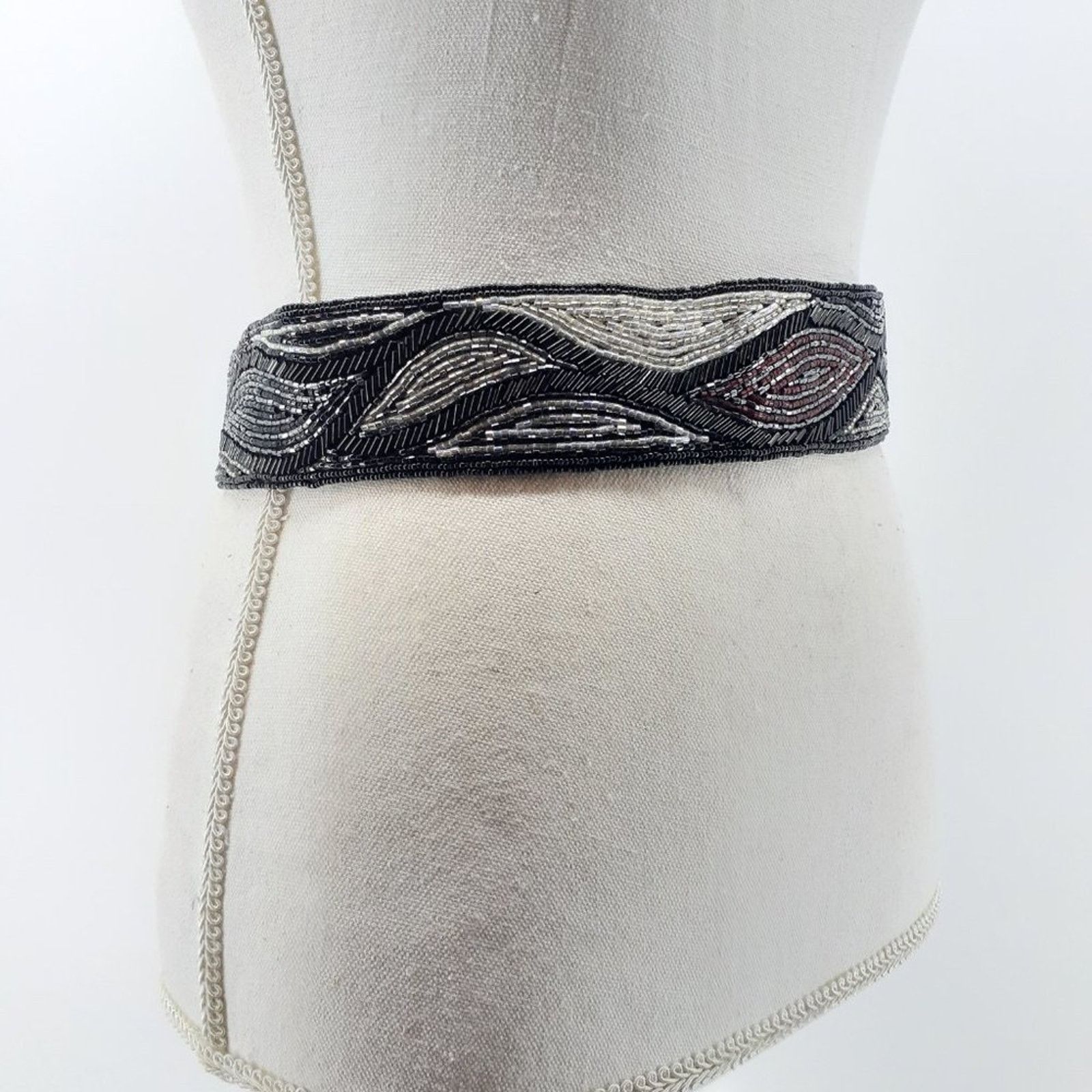 Vintage Vintage Women's Beaded Sequin Belt Sash 80's Cummerbund Glam Size ONE SIZE - 9 Thumbnail