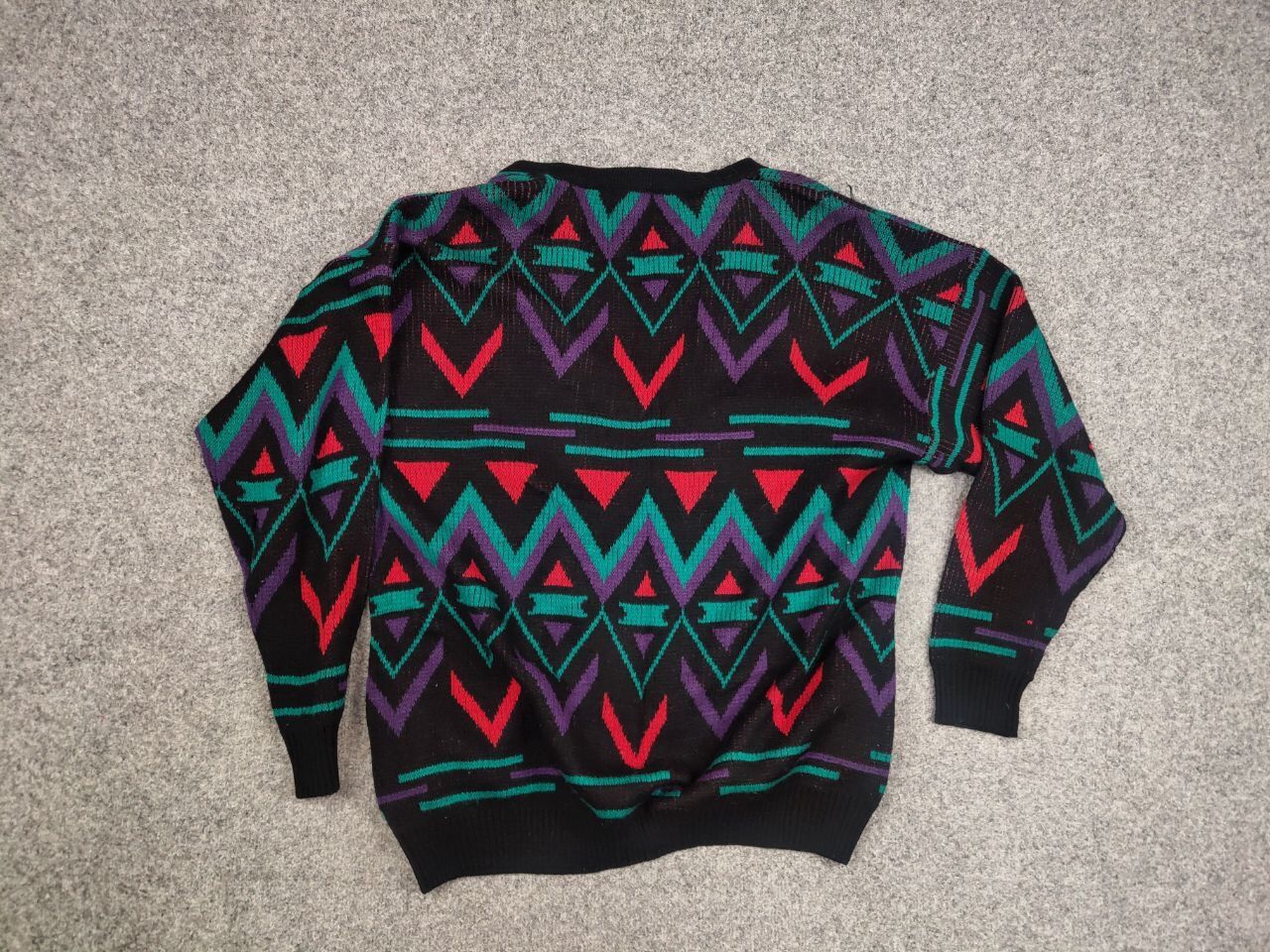 Japanese Brand Vintage 90's Japan style geometric knit Sweater Cardigan Size US L / EU 52-54 / 3 - 15 Thumbnail
