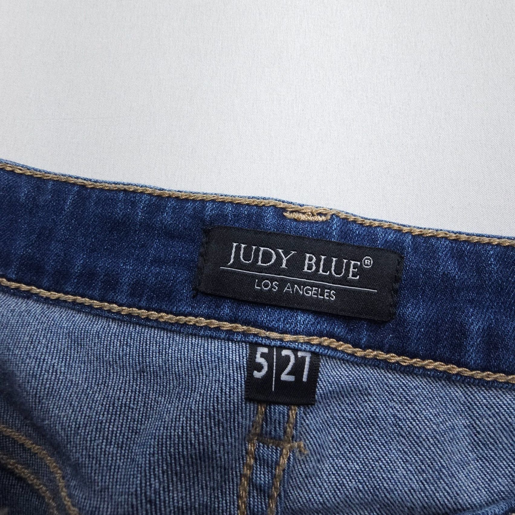 Denime Judy Blue Skinny Fit Jeans Womens 5 27 Dark Wash Blue Distressed Denim Stretch Size 27" / US 4 / IT 40 - 3 Thumbnail