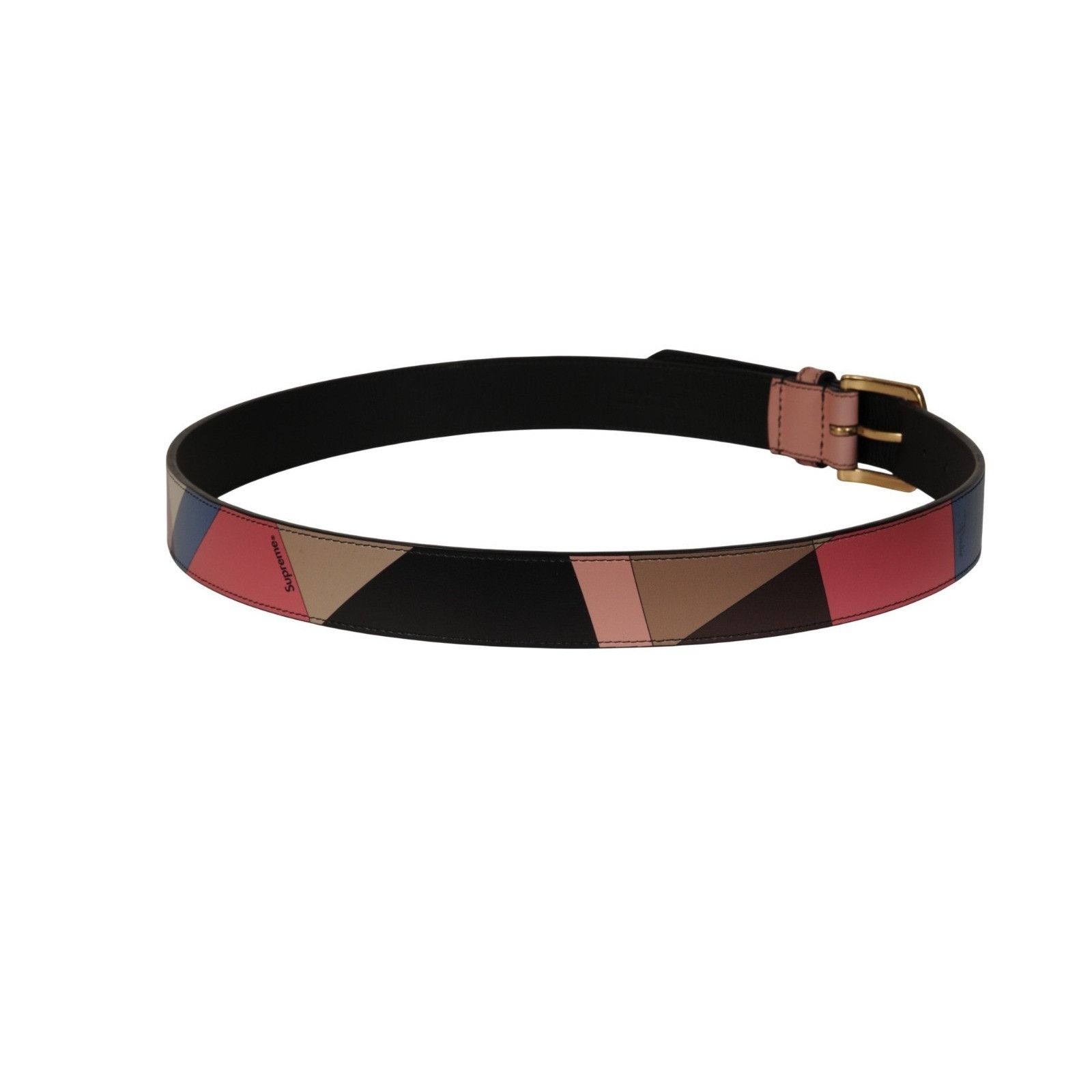 Supreme Emilio Pucci Supreme Logo Leather Belt Dusty Pink Blue Tan Size ONE SIZE - 6 Thumbnail