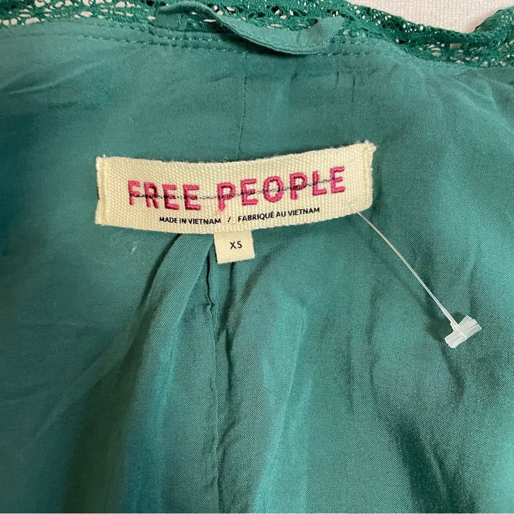 Free People New Free People Velvet Bed Everglade Green Viscose Jacket S Size XS / US 0-2 / IT 36-38 - 7 Thumbnail