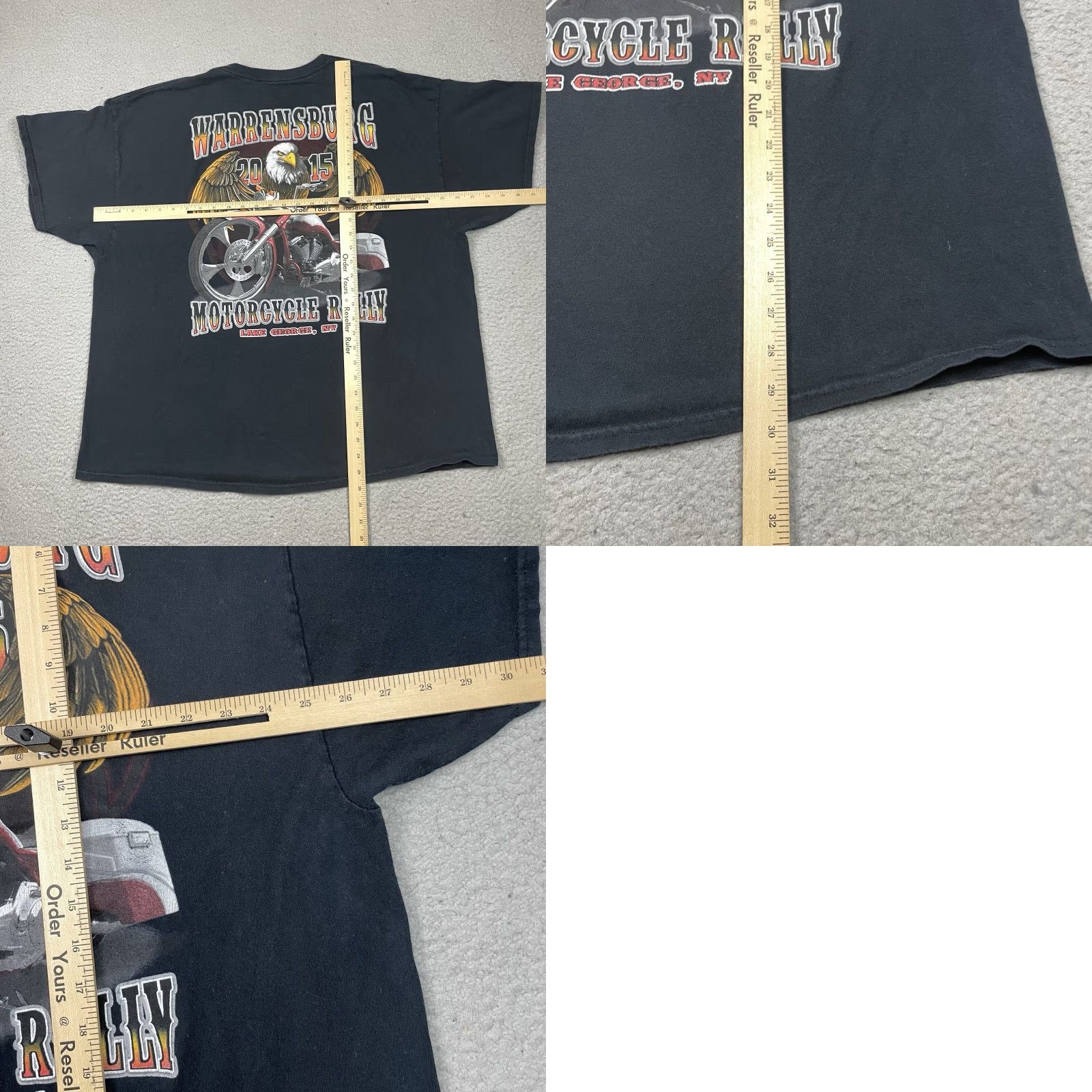 Gildan Warrensburg Motorcycle Rally T Shirt Mens 3XL Black Gildan Cotton Graphic Tee Double-Sided Logo Vintage No 0 Size US XXL / EU 58 / 5 - 8 Thumbnail