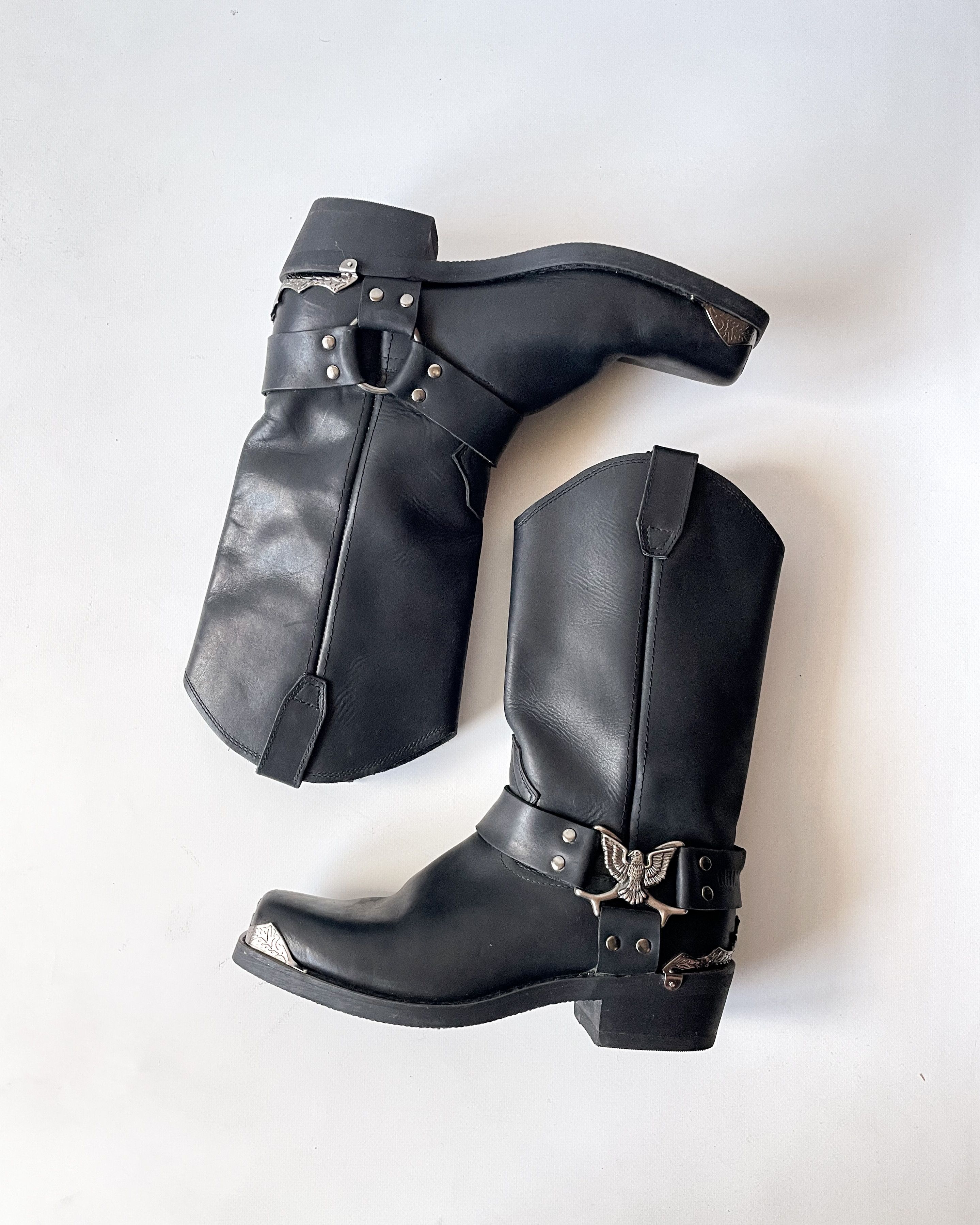 Vintage Vintage Grinders Leather Biker Boots Size US 9 / EU 42 - 1 Thumbnail