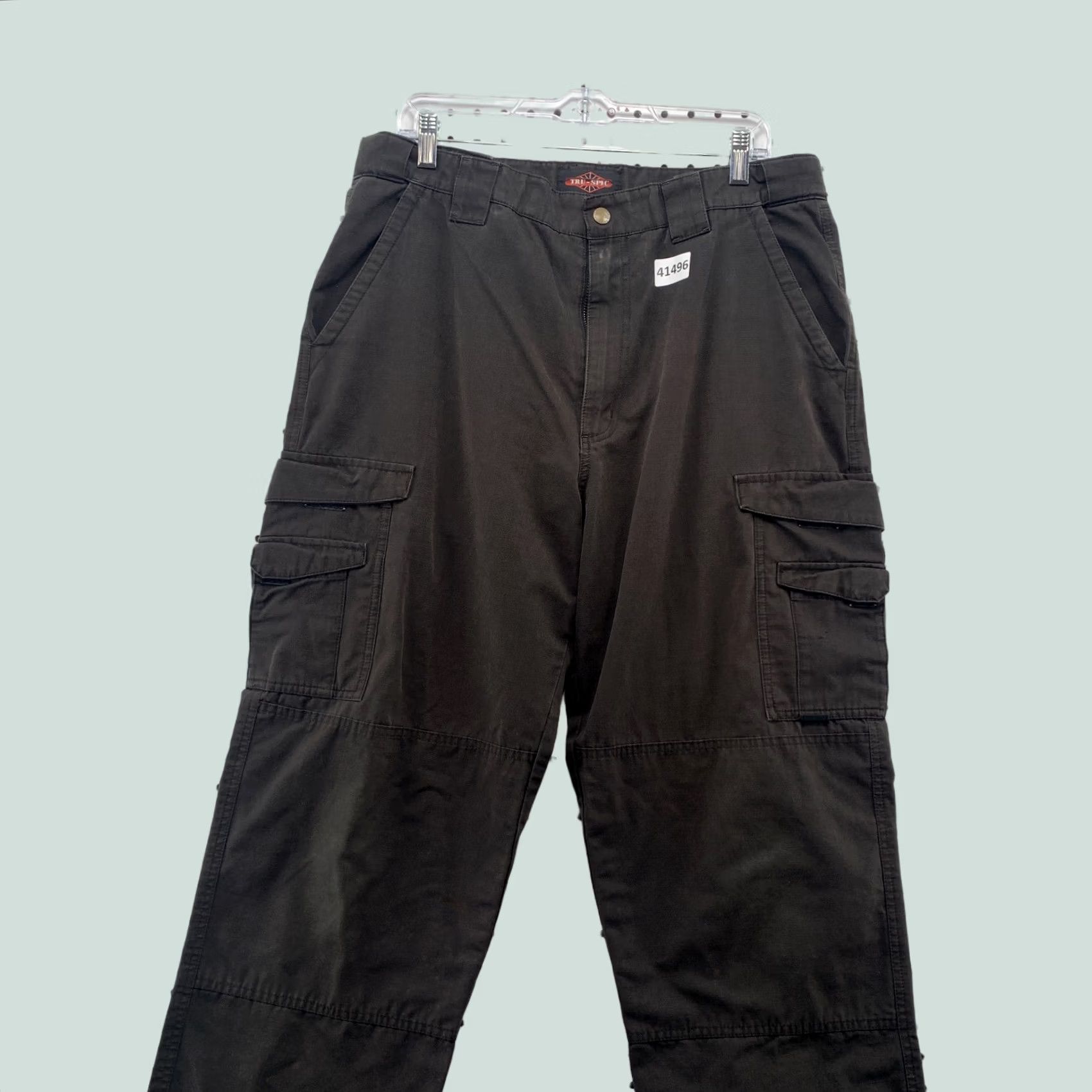Vintage Tru Spec Cargo Pants Men 36x31 Black Utility Pockets Cargo Pants Mens 36 Inseam 31 Flat Front Canvas Size US 36 / EU 52 - 1 Thumbnail