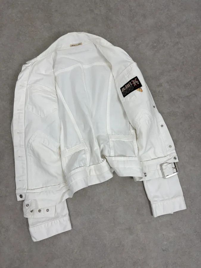 Jean Paul Gaultier 2000s Jean Paul Gaultier White Belted Denim Jacket Size M / US 6-8 / IT 42-44 - 7 Thumbnail