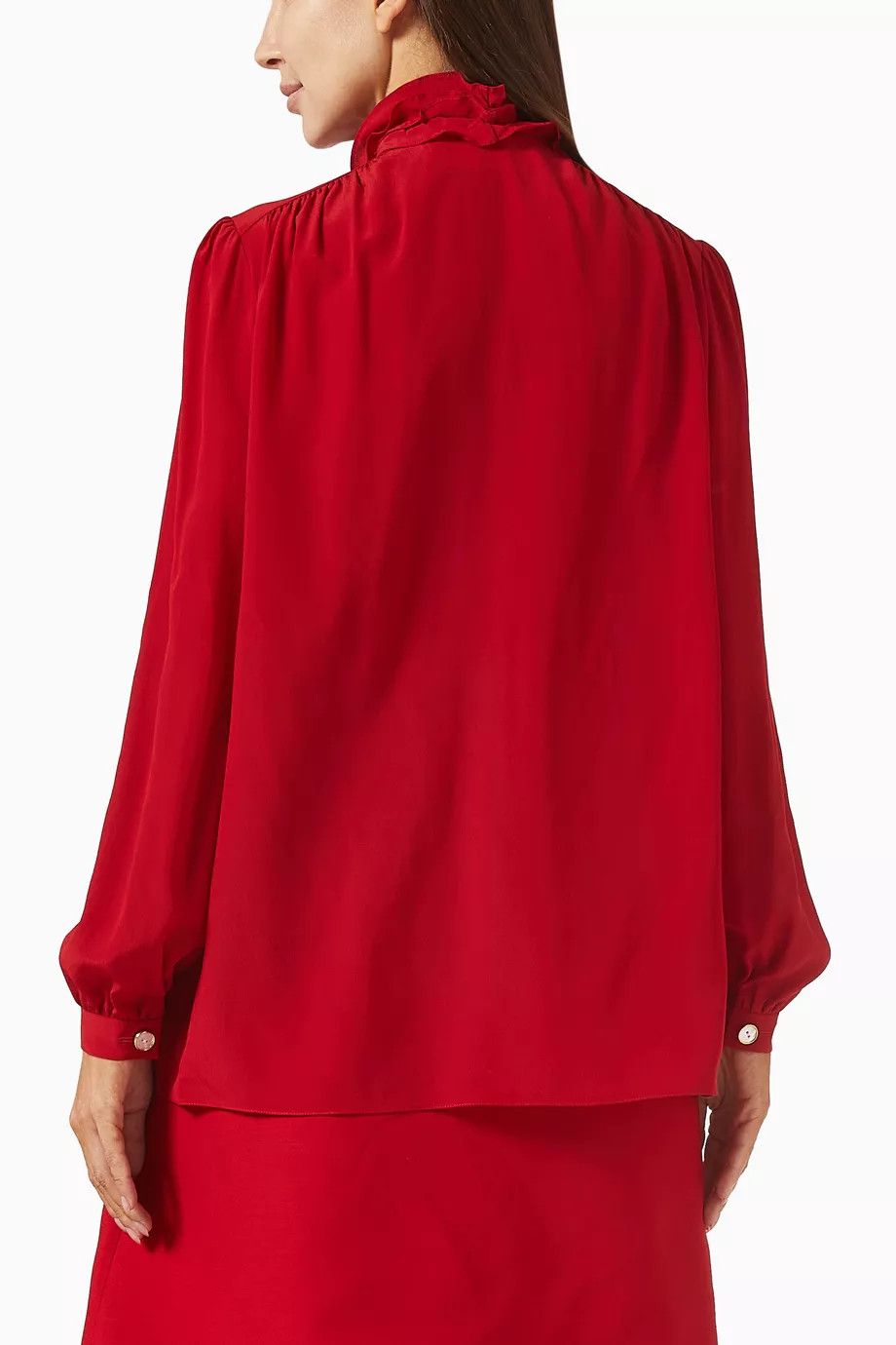 Valentino o1y0326 Silk Shirt in Red Size XS / US 0-2 / IT 36-38 - 2 Thumbnail