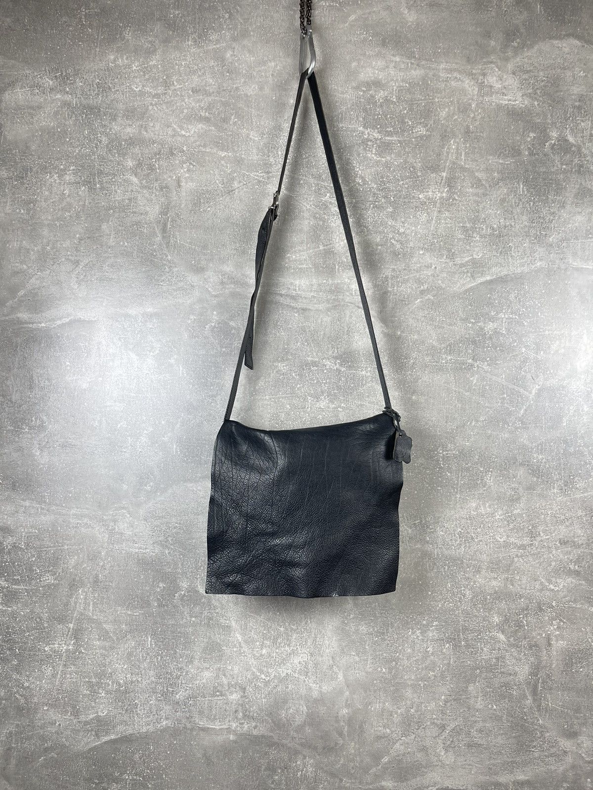 Artisan Distressed Leather Crossbody Bag Avant Garde in Black, Women's