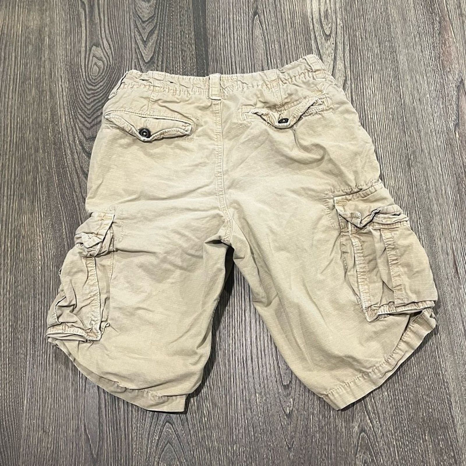 American Eagle Outfitters American Eagle Lived-In Cargo Shorts Mid Rise Khaki Size 28 Size US 28 / EU 44 - 8 Thumbnail