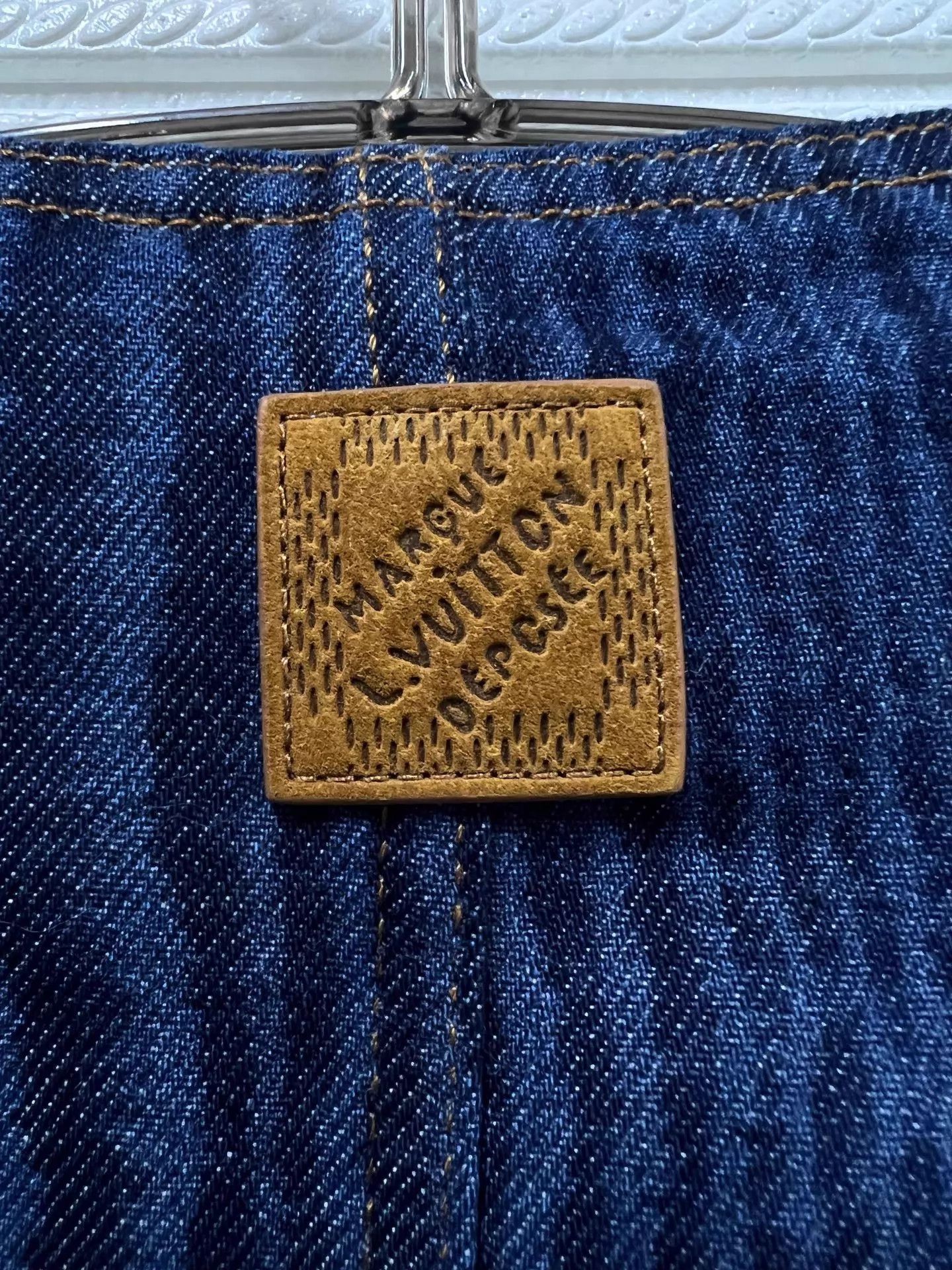 Louis Vuitton LV FW25 Collarless Denim Rivet Logo Print Jacket Size US L / EU 52-54 / 3 - 6 Thumbnail