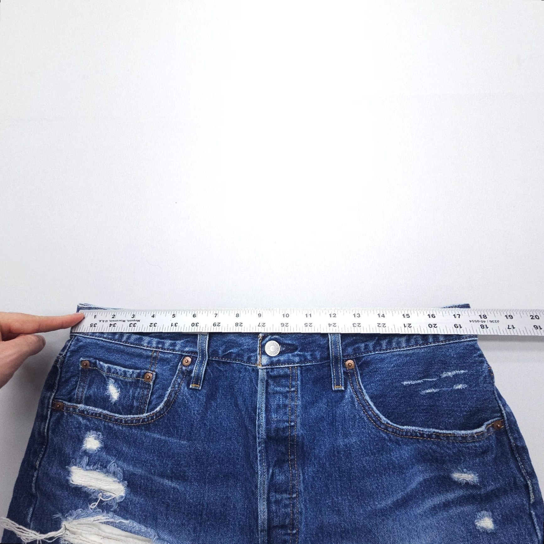 Levi's Levi's 501 Shorts Women 33 Dark Blue Button Fly Denim Jeans Shorts Womens Size 24" / US 00 / IT 34 - 7 Thumbnail