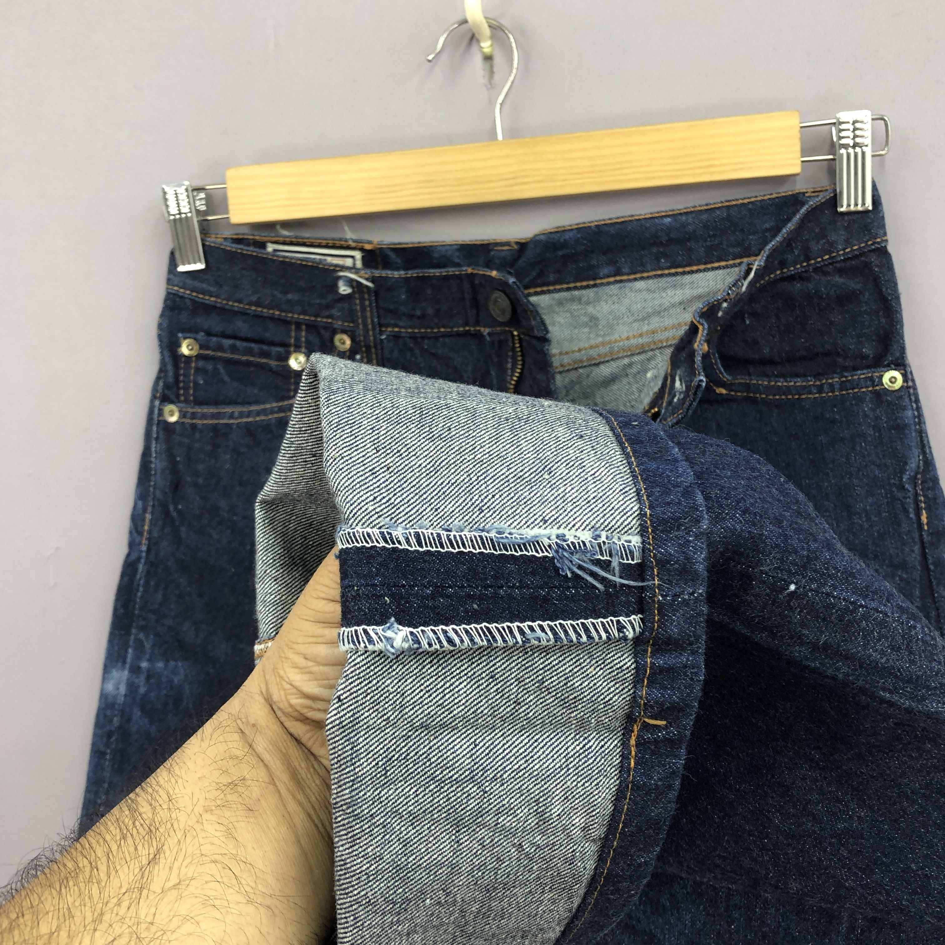 Japanese Brand Vintage 70s Edwin Flare Jeans Bootcut Wide Leg Denim GF30286 Size 24" / US 00 / IT 34 - 8 Thumbnail