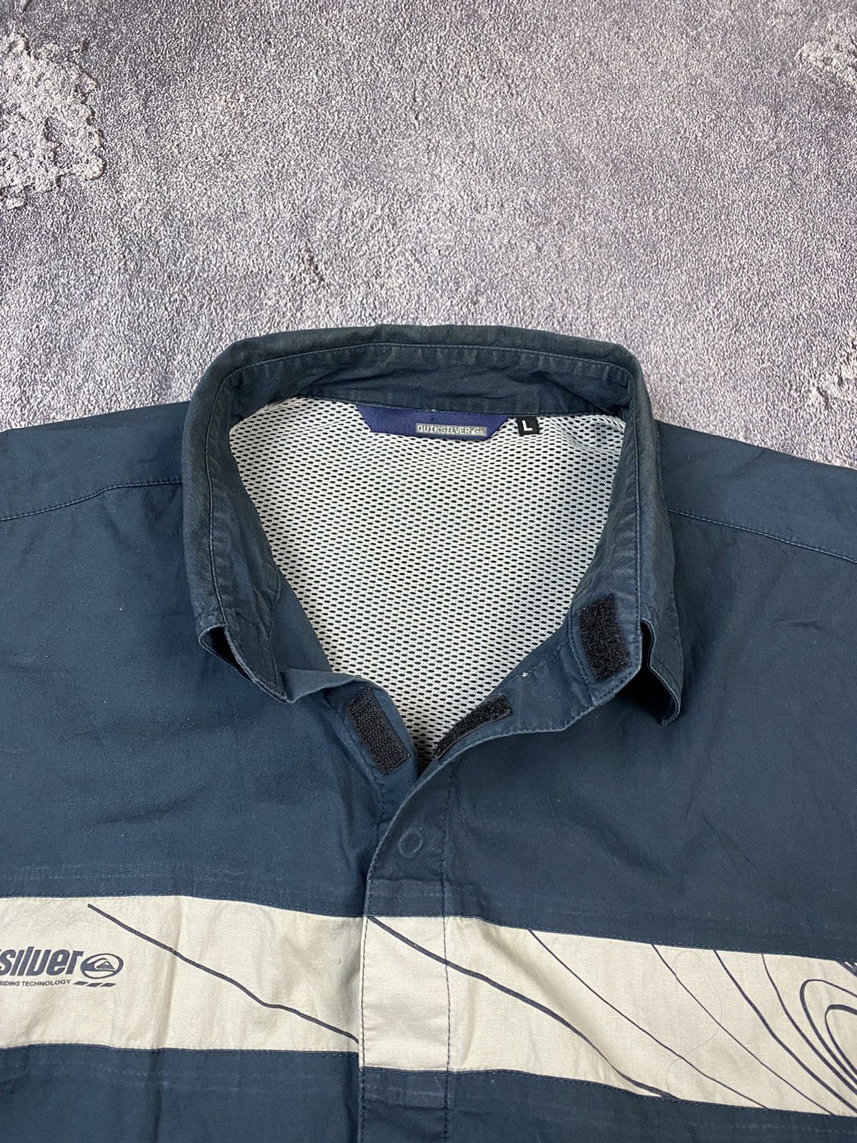 Quiksilver × Vintage Vintage 00s Quiksilver Navy Shirt Surf Style Retro Y2K Size US L / EU 52-54 / 3 - 7 Thumbnail