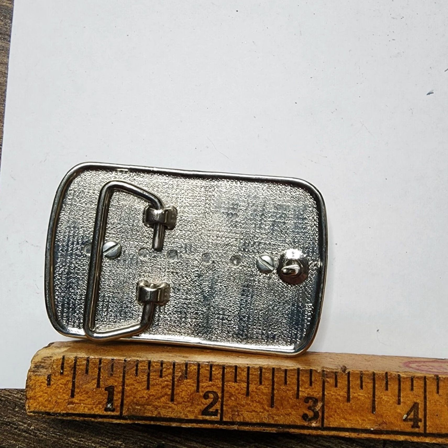 Vintage VINTAGE Western Silver Belt Buckle Picture Rock Round Stone Center Natural Theme Unisex Size ONE SIZE - 3 Thumbnail