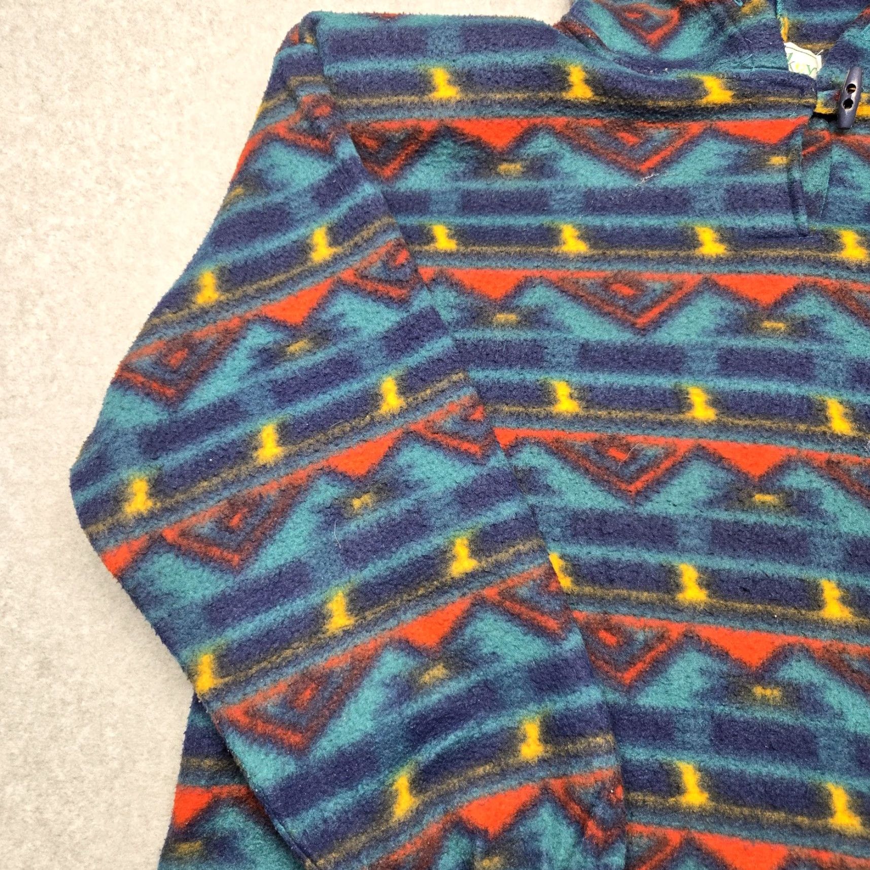 Vintage VINTAGE Malarkey Pullover Hoodie Mens Large Blue Fleece Aztec Pattern Hooded Drawstring Geometric Pattern Mens Size US M / EU 48-50 / 2 - 4 Thumbnail