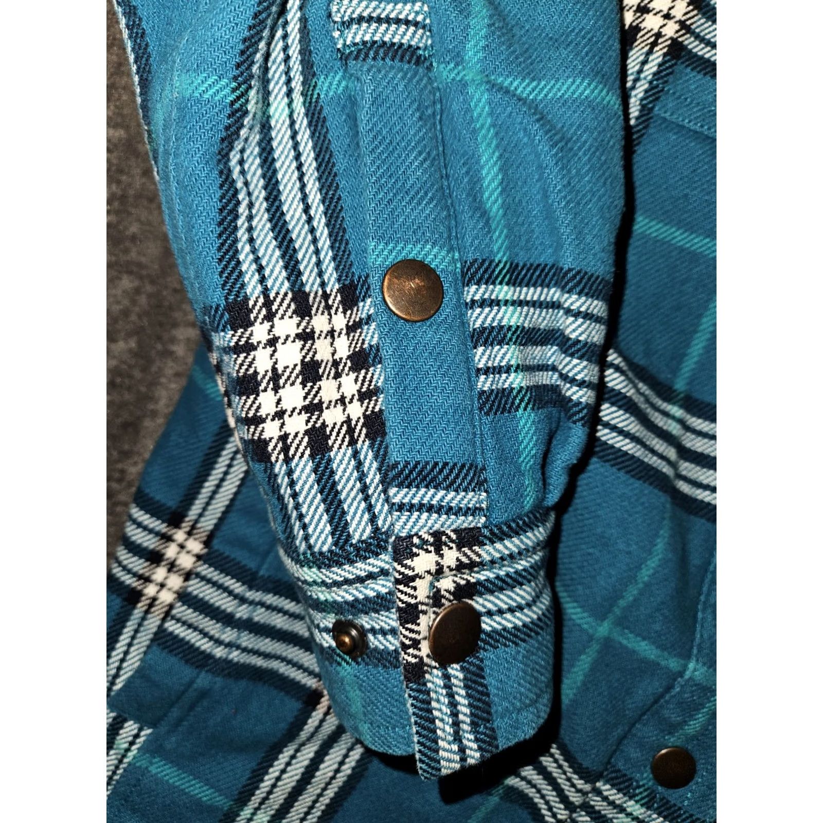 Altea Duluth Trading Flannel Jacket Women's XS Teal Plaid Quilted Snap Insulated Size XS / US 0-2 / IT 36-38 - 6 Thumbnail