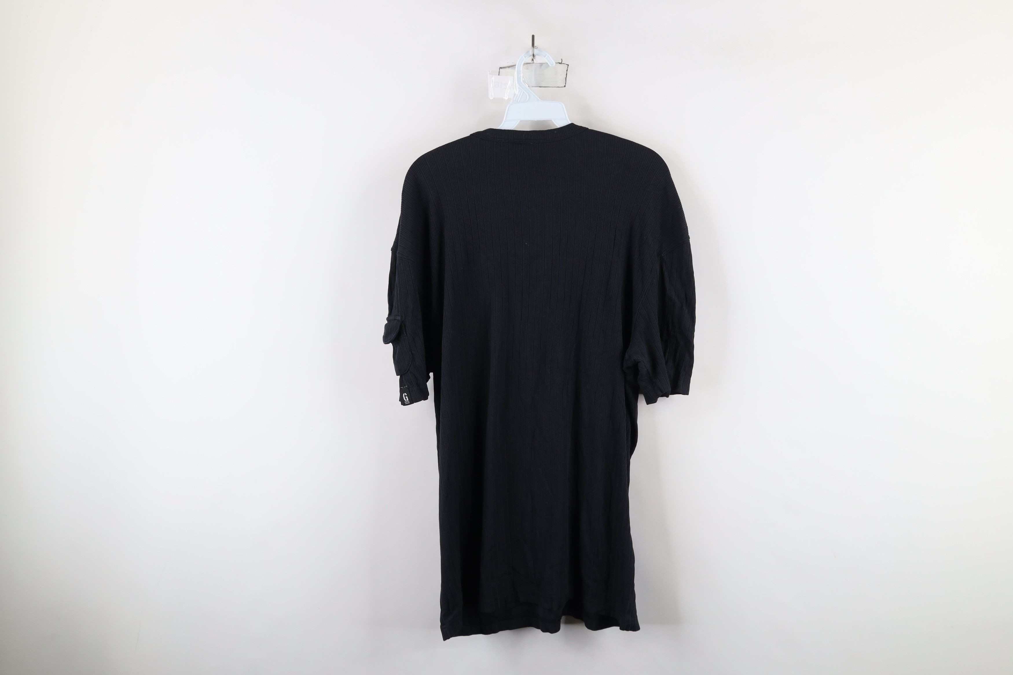 Guess × Vintage Vintage 90s Guess Spell Out Ribbed Knit Pocket T-Shirt Black Size US XL / EU 56 / 4 - 12 Thumbnail