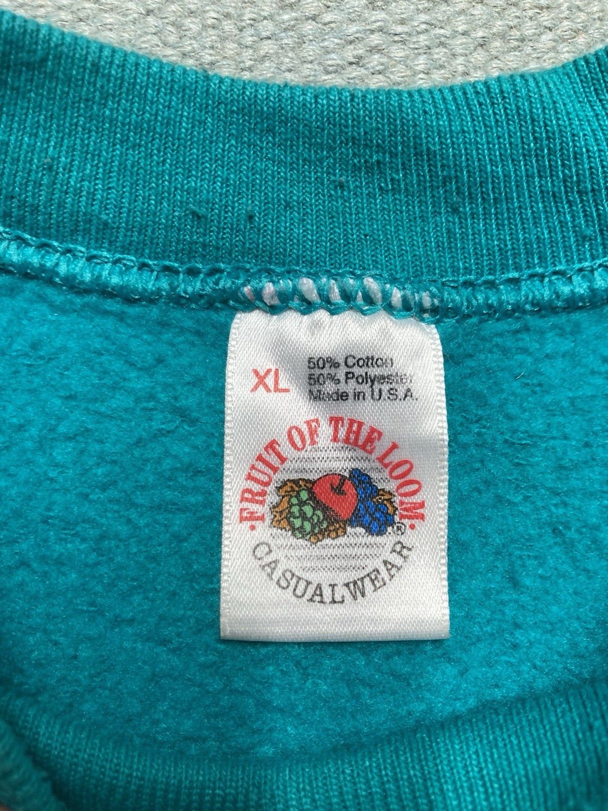 Fruit Of The Loom × Vintage 90s short sleeve sweatshirt fruit of the loom blank teal XL Size US XL / EU 56 / 4 - 5 Thumbnail