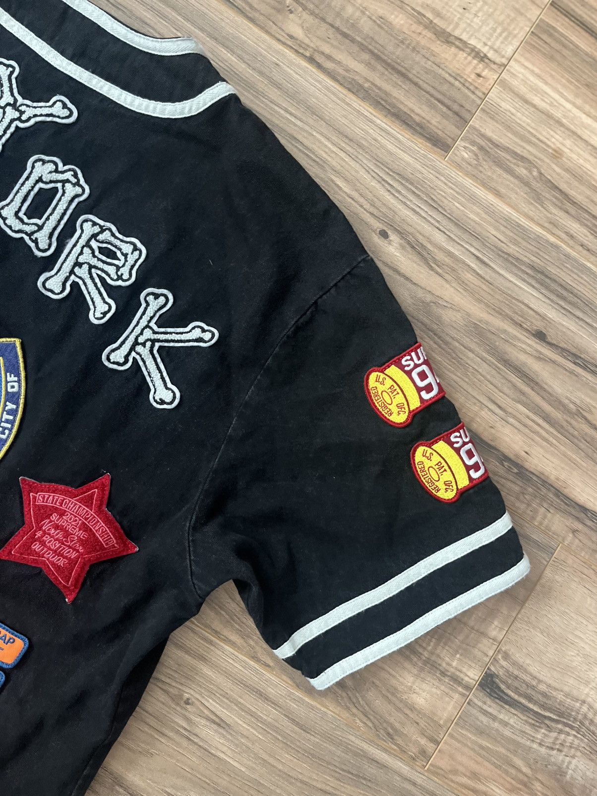 Supreme Supreme Patches Denim Baseball Jersey Size US L / EU 52-54 / 3 - 3 Thumbnail