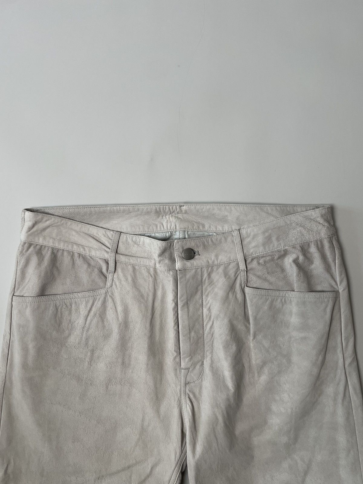 Rick Owens Rick Owens SS21 Blistered Leather Tyrone Cut Oyster Pants Size US 33 - 2 Thumbnail