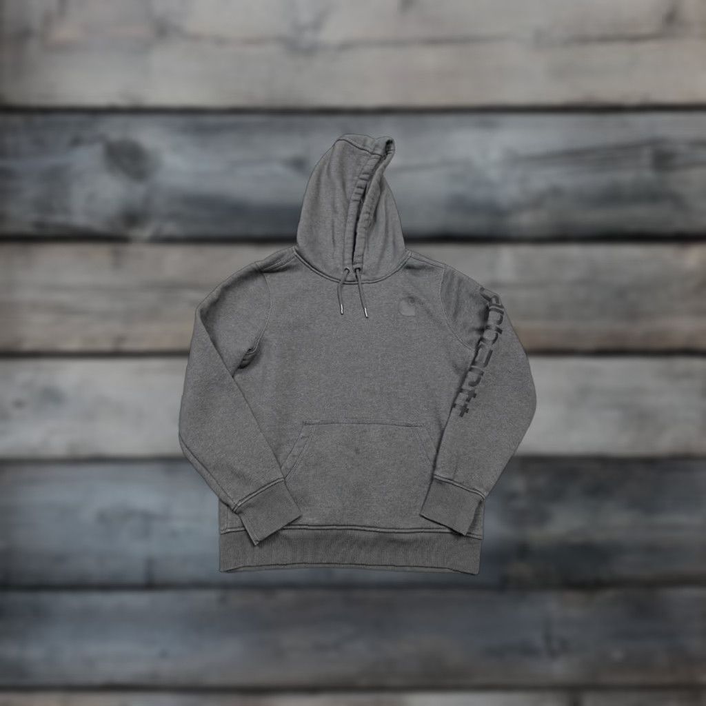 Carhartt Carhartt Sweatshirt Womens M Gray Pullover Hooded Logo Fleece Soft Outdoor Activewear Sweatshirt Women Adult Medium Gray Carhartt Logo) Size M / US 6-8 / IT 42-44 - 1 Thumbnail