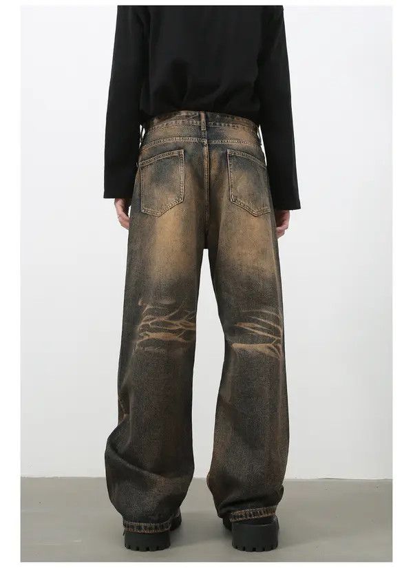 Japanese Brand American street scratched vintage distressed loose jeans Size US 32 / EU 48 - 6 Thumbnail